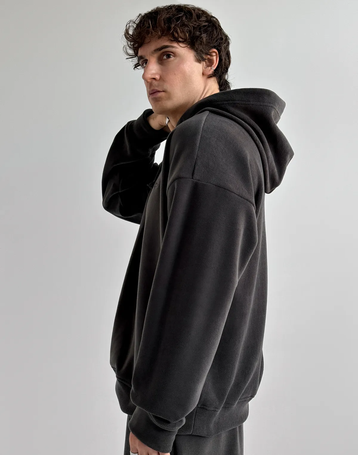 Флісовий чоловічий худі зимовий, графіт - Фото 8