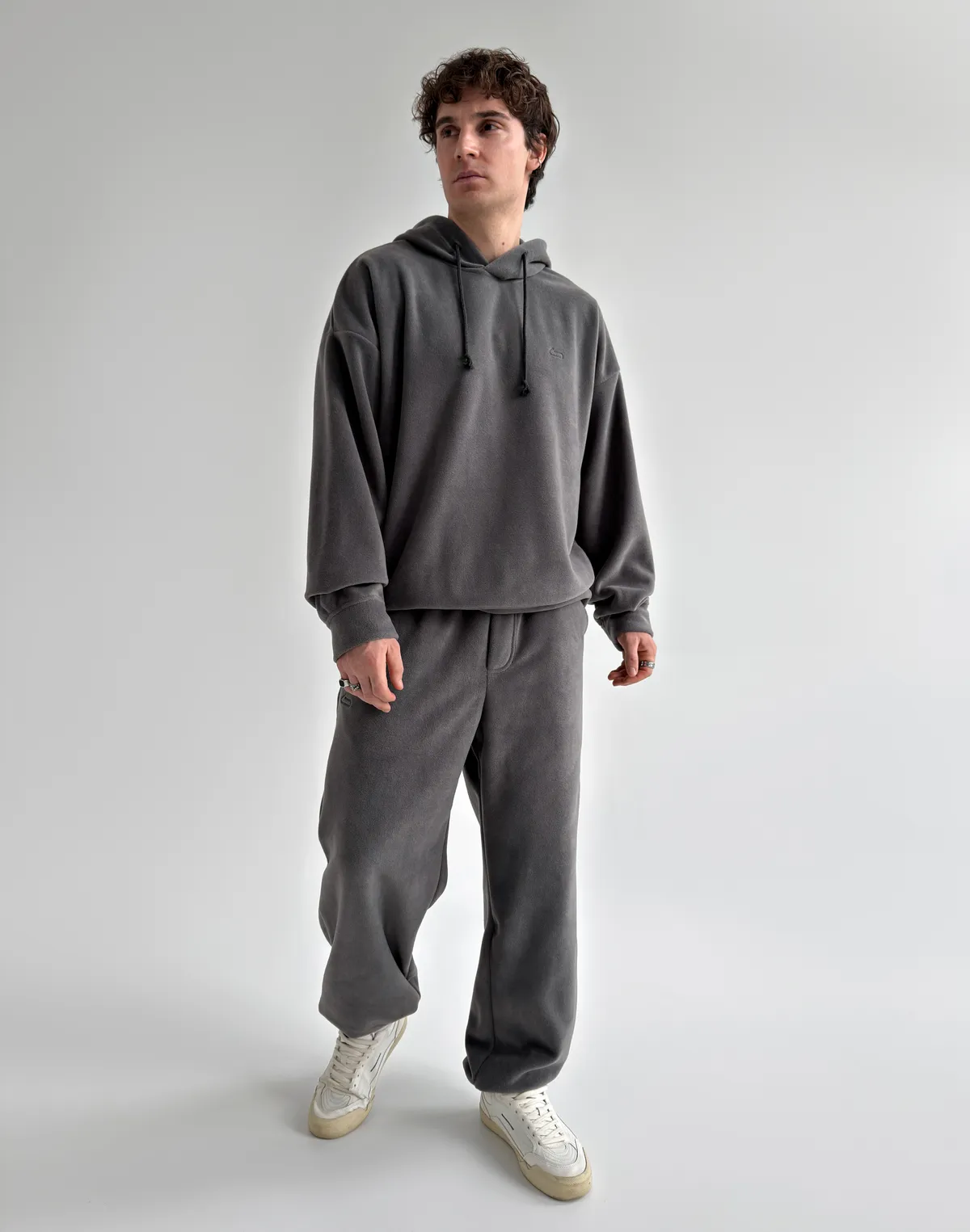 Флісовий чоловічий худі зимовий, сірий - Фото 3