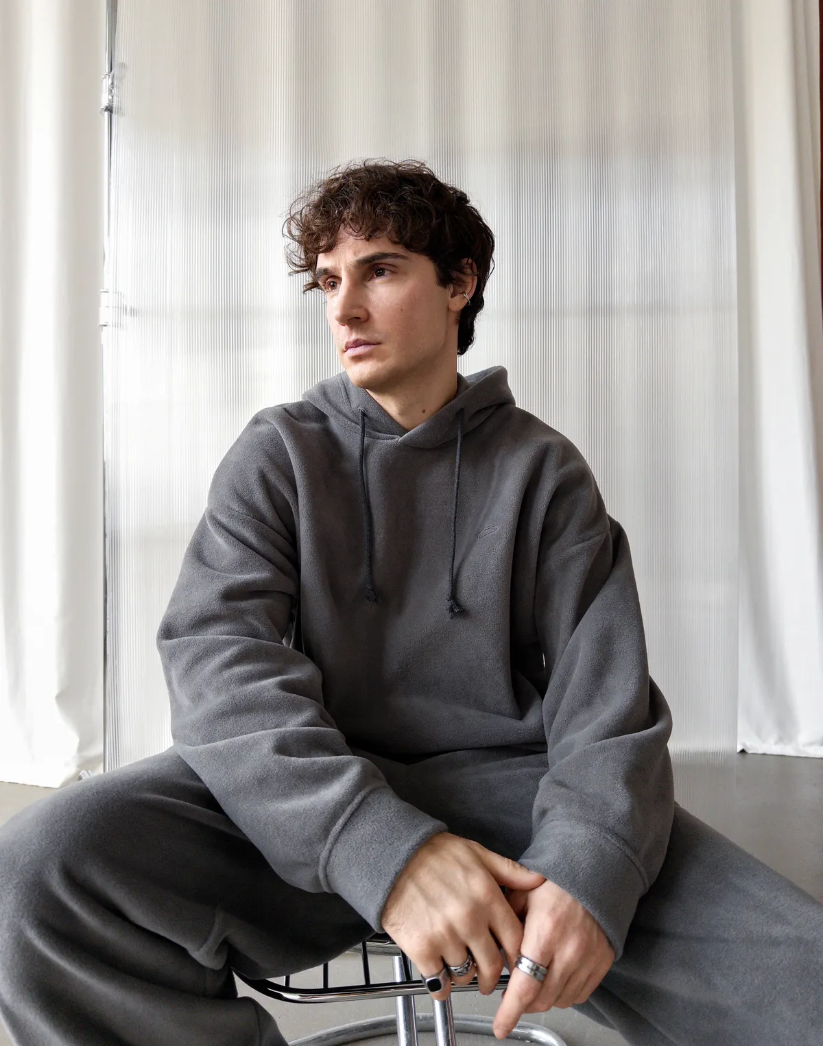 Флісовий чоловічий худі зимовий, сірий - Фото 6