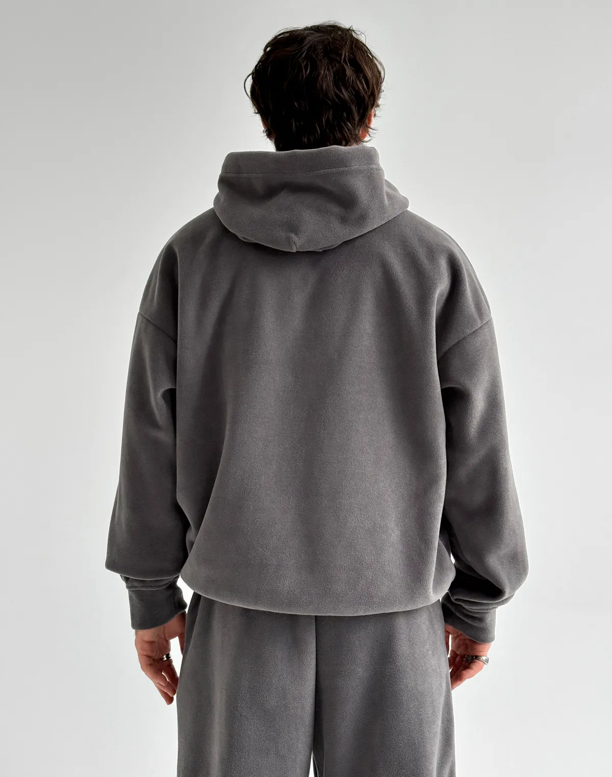 Флісовий чоловічий худі зимовий, сірий - Фото 2