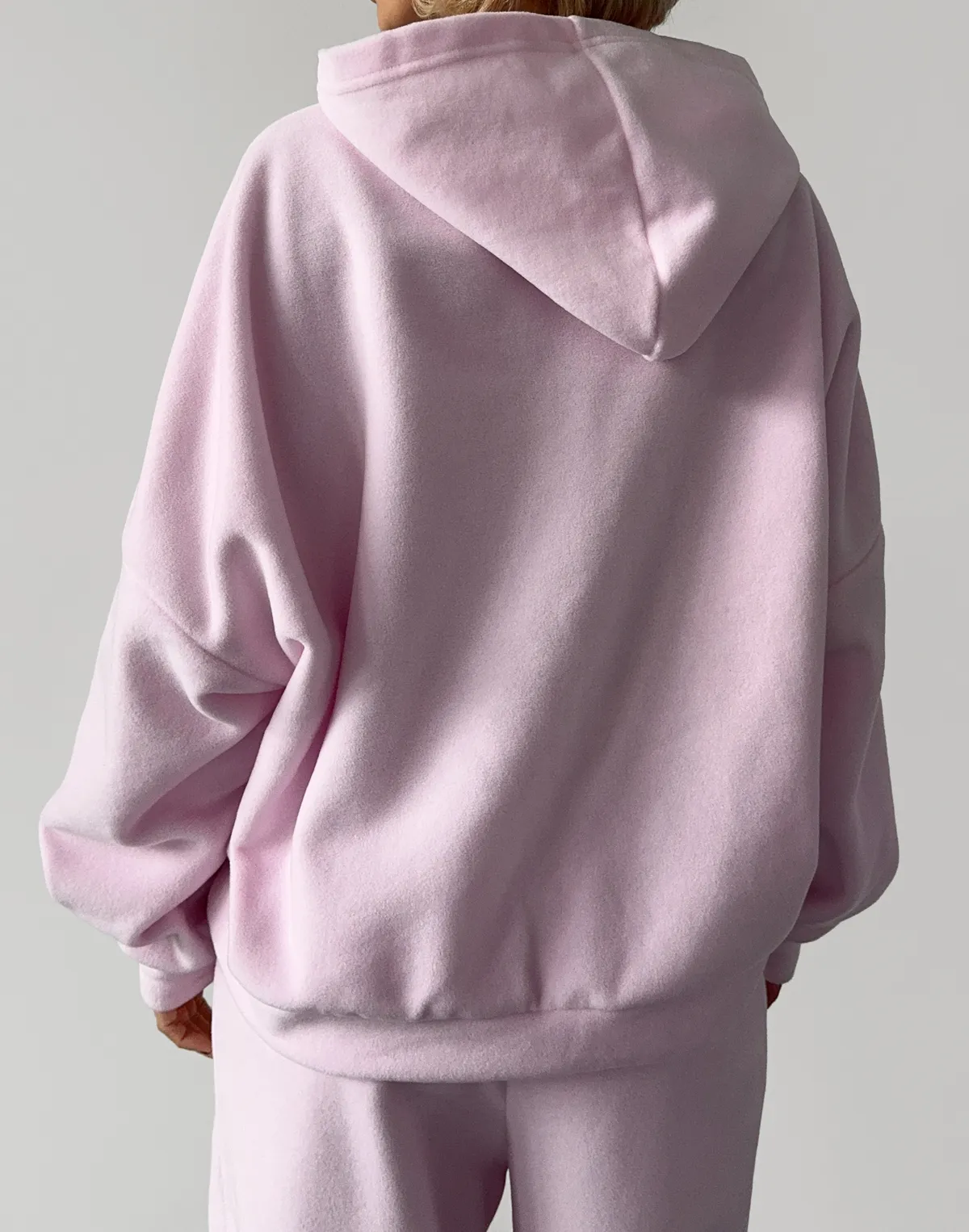 Худі оверсайз флісовий, ніжно рожевий - Фото 2