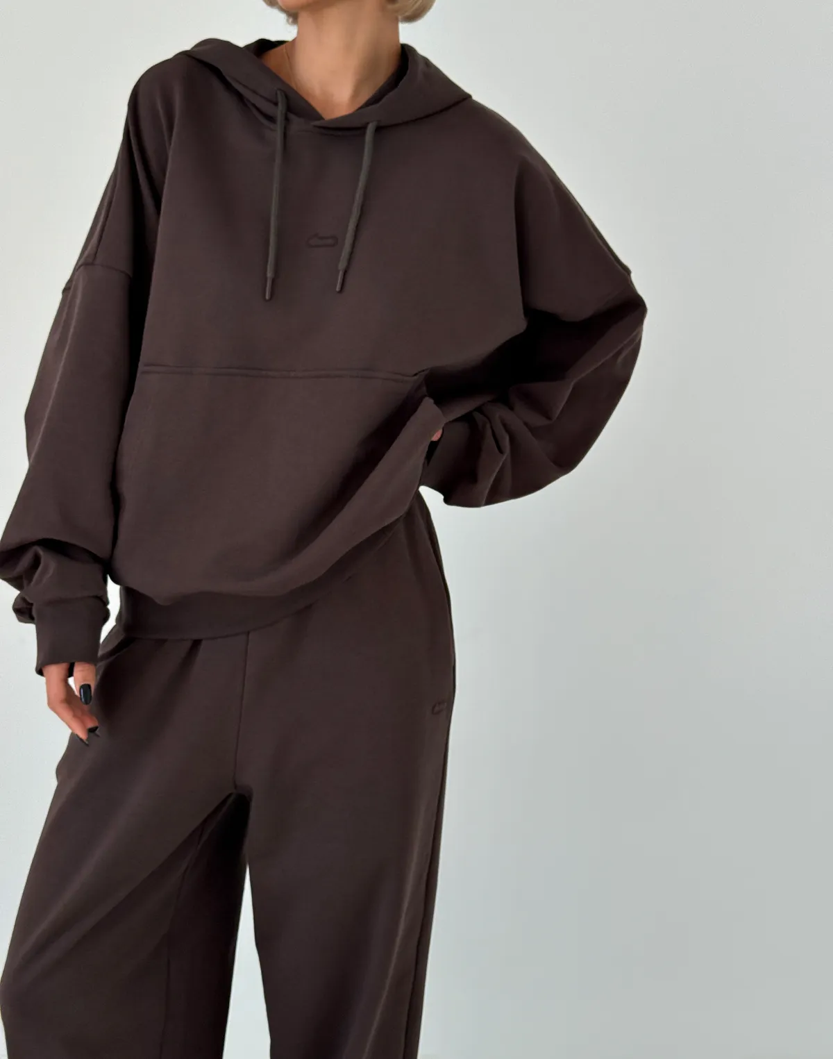 Худі оверсайз жіночий осінній, шоколадний - Фото 5