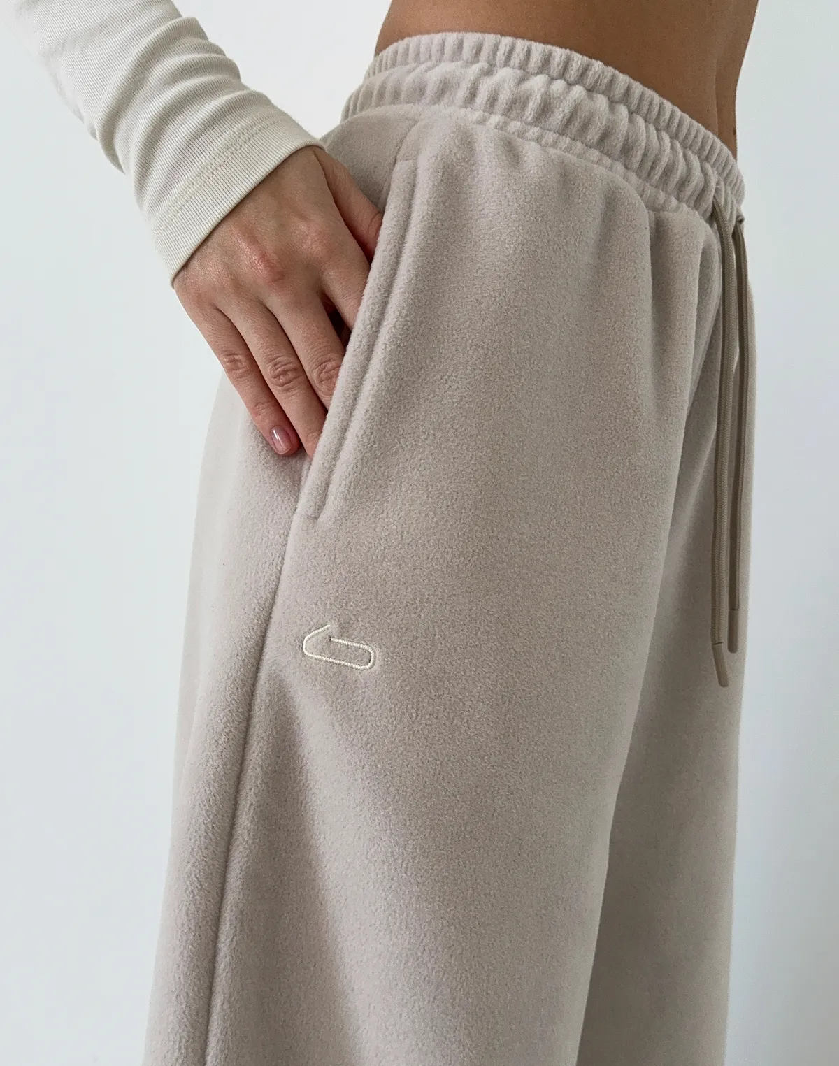 Джогери флісові оверсайз зимові, холодний беж - Фото 4