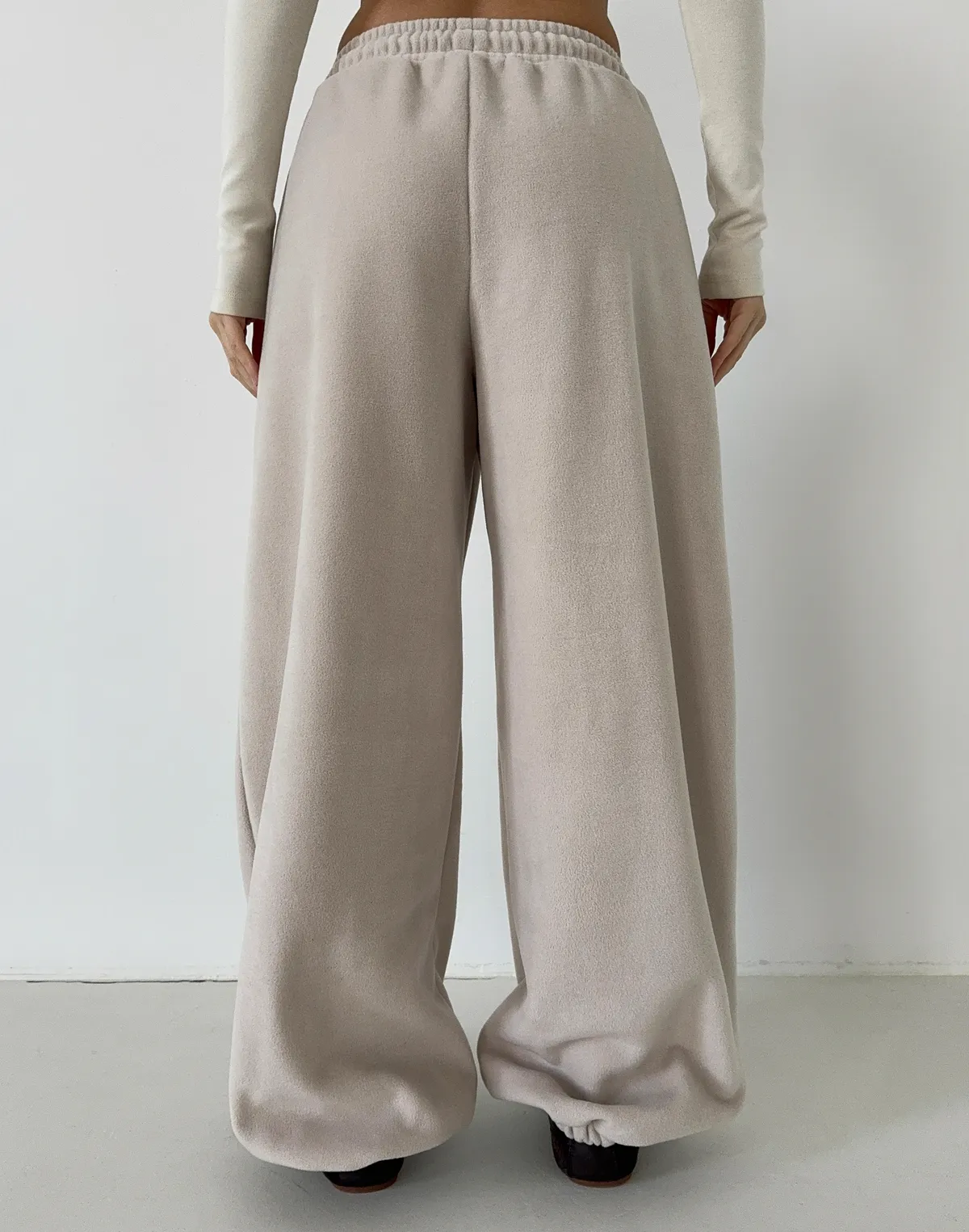 Джогери флісові оверсайз зимові, холодний беж - Фото 2