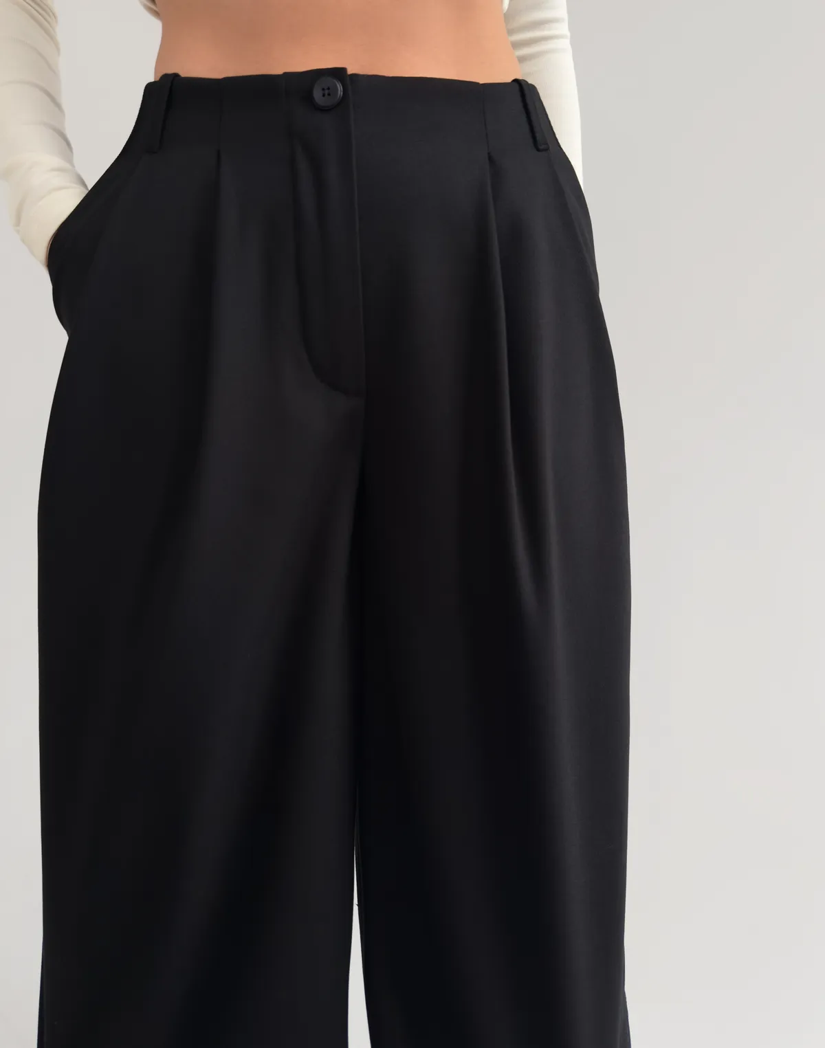 Штани трансформери з костюмної тканини, чорні - Фото 7