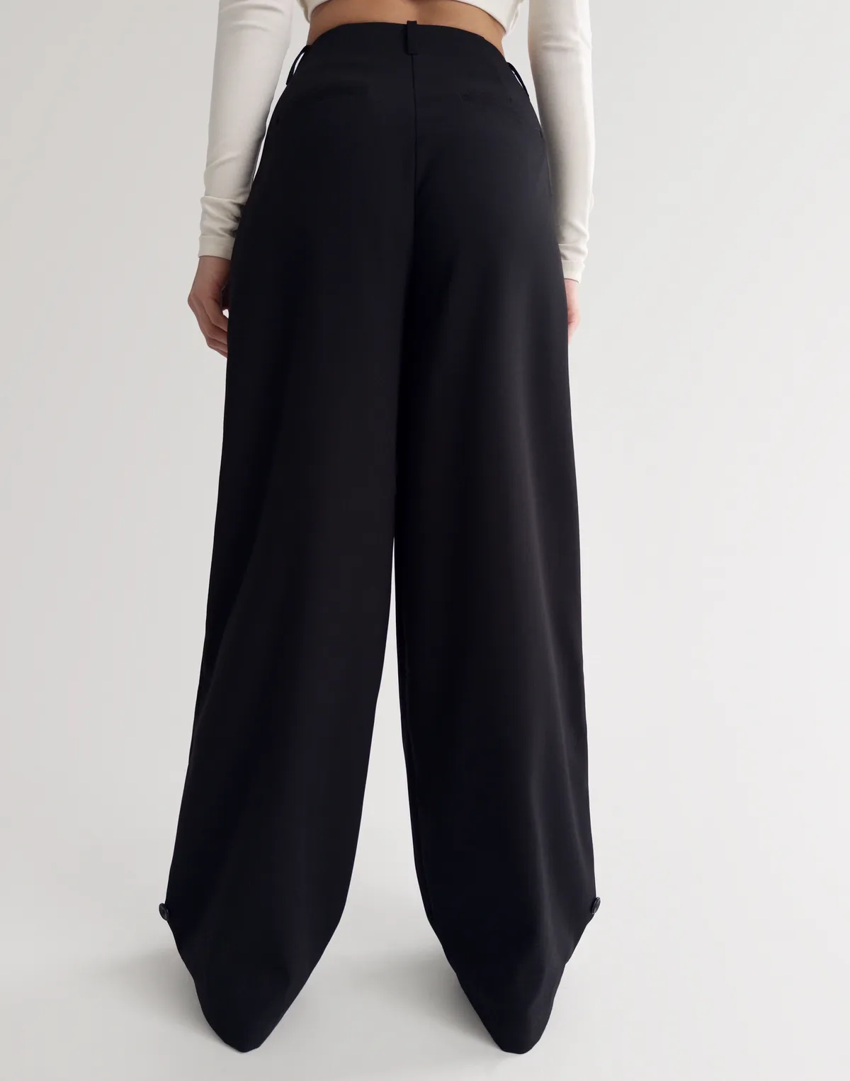 Штани трансформери з костюмної тканини, чорні - Фото 2