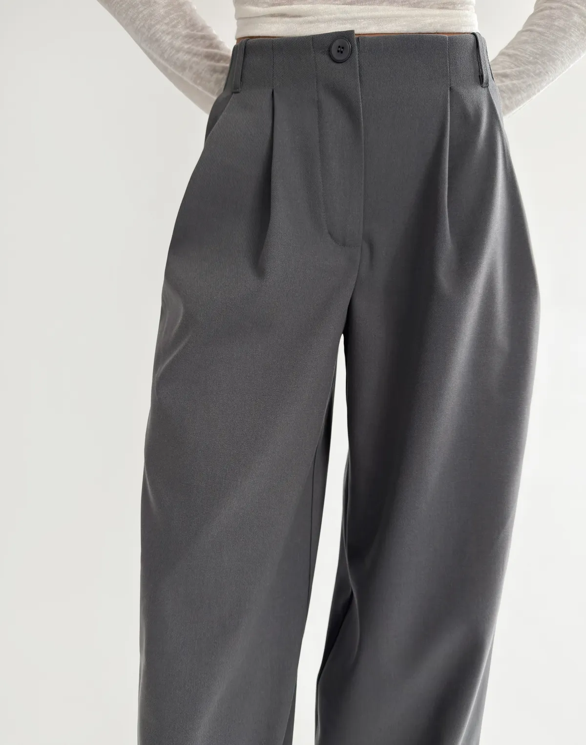 Штани трансформери з костюмної тканини, сірі - Фото 6