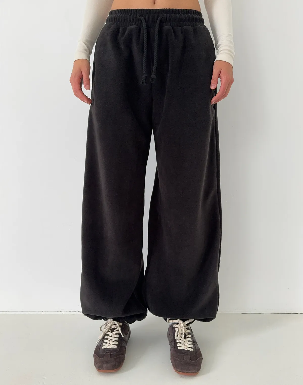 Джогери флісові оверсайз зимові, антрацит - Фото 1