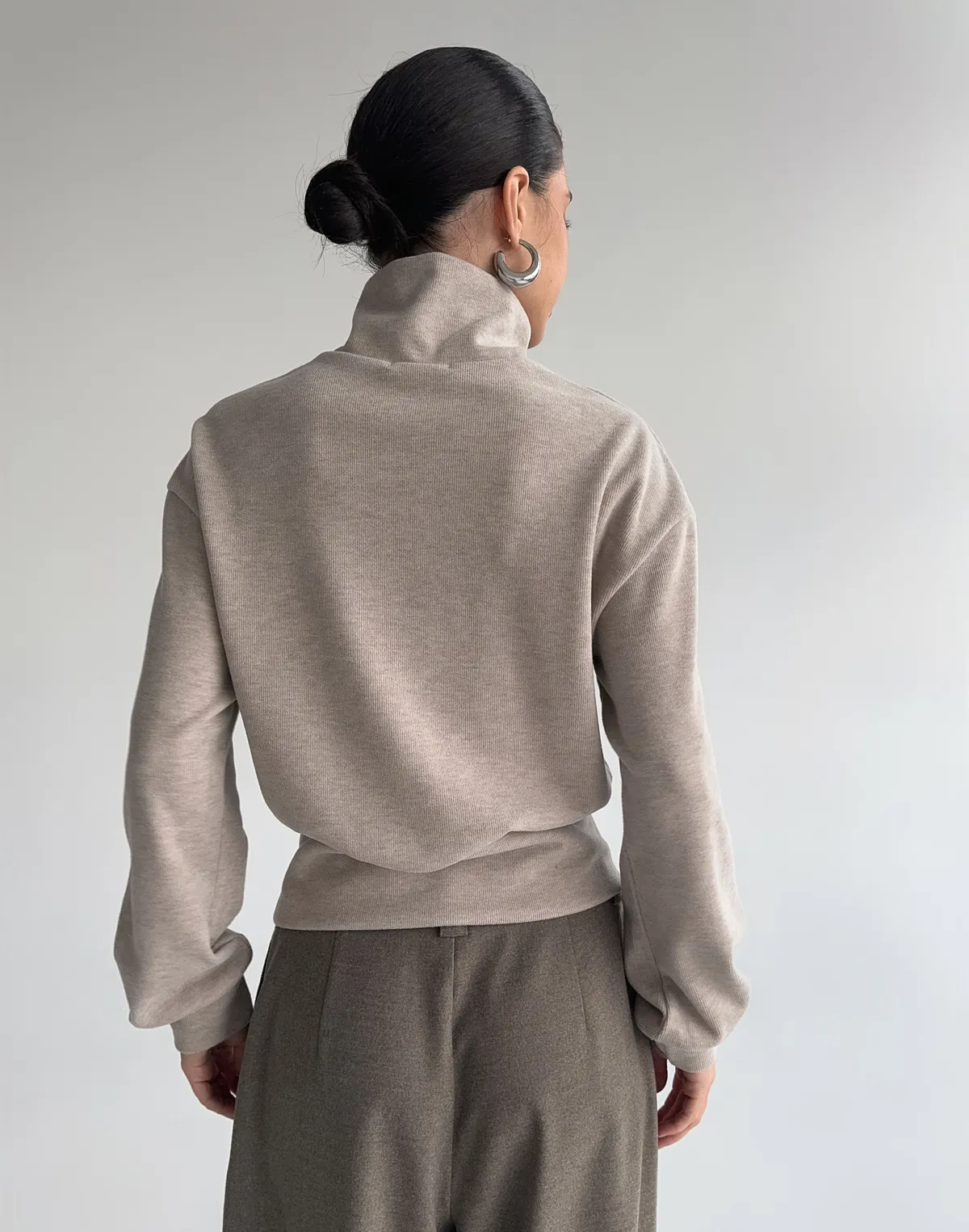 Кофта-светр осіння на блискавці, лате - Фото 2