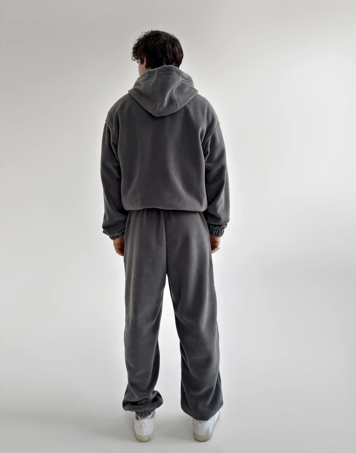 Комплект чоловічій флісовий зимовий зіпер та джогери, сірі - Фото 2
