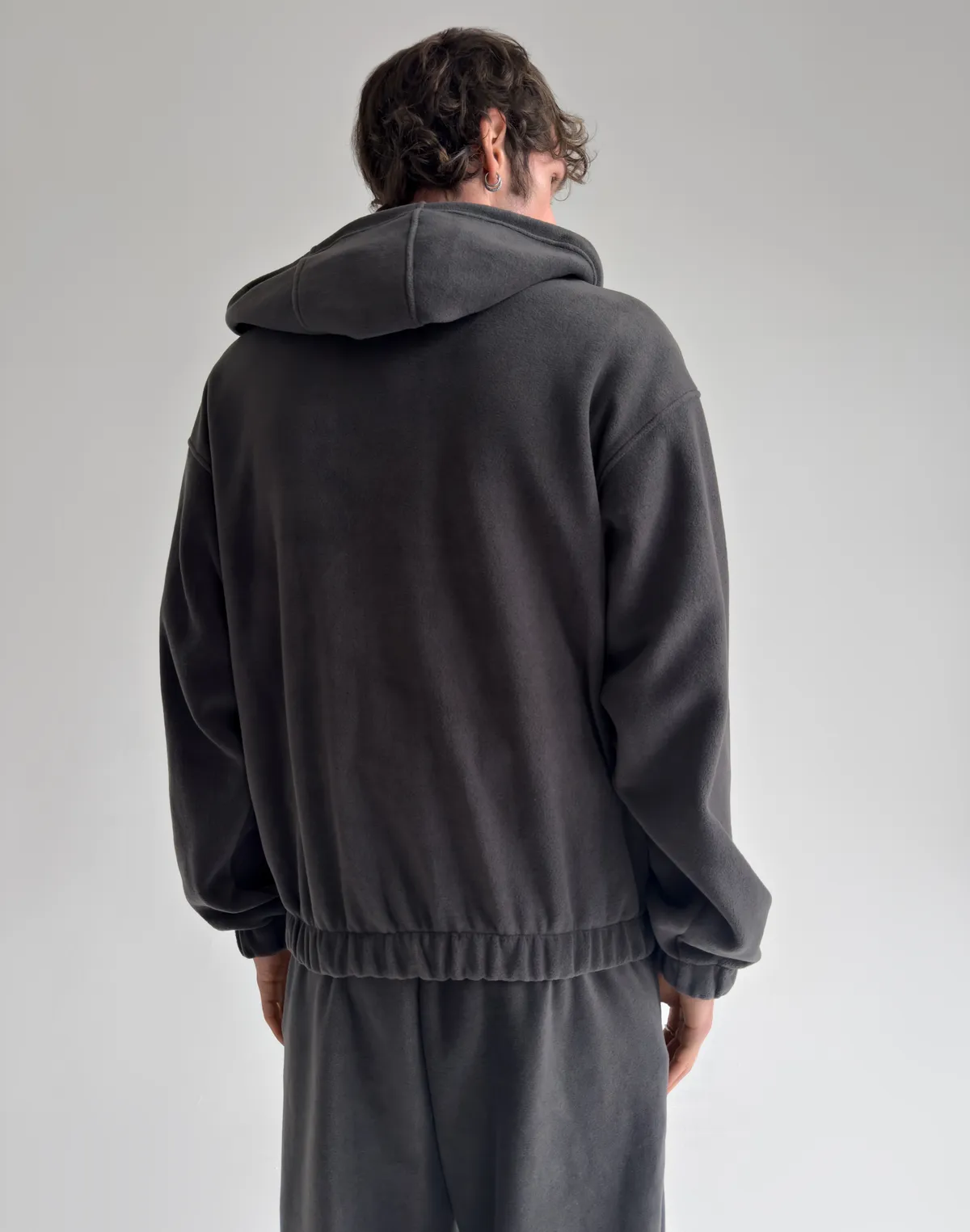 Флісовий чоловічий зіпер зимовий, графіт - Фото 2