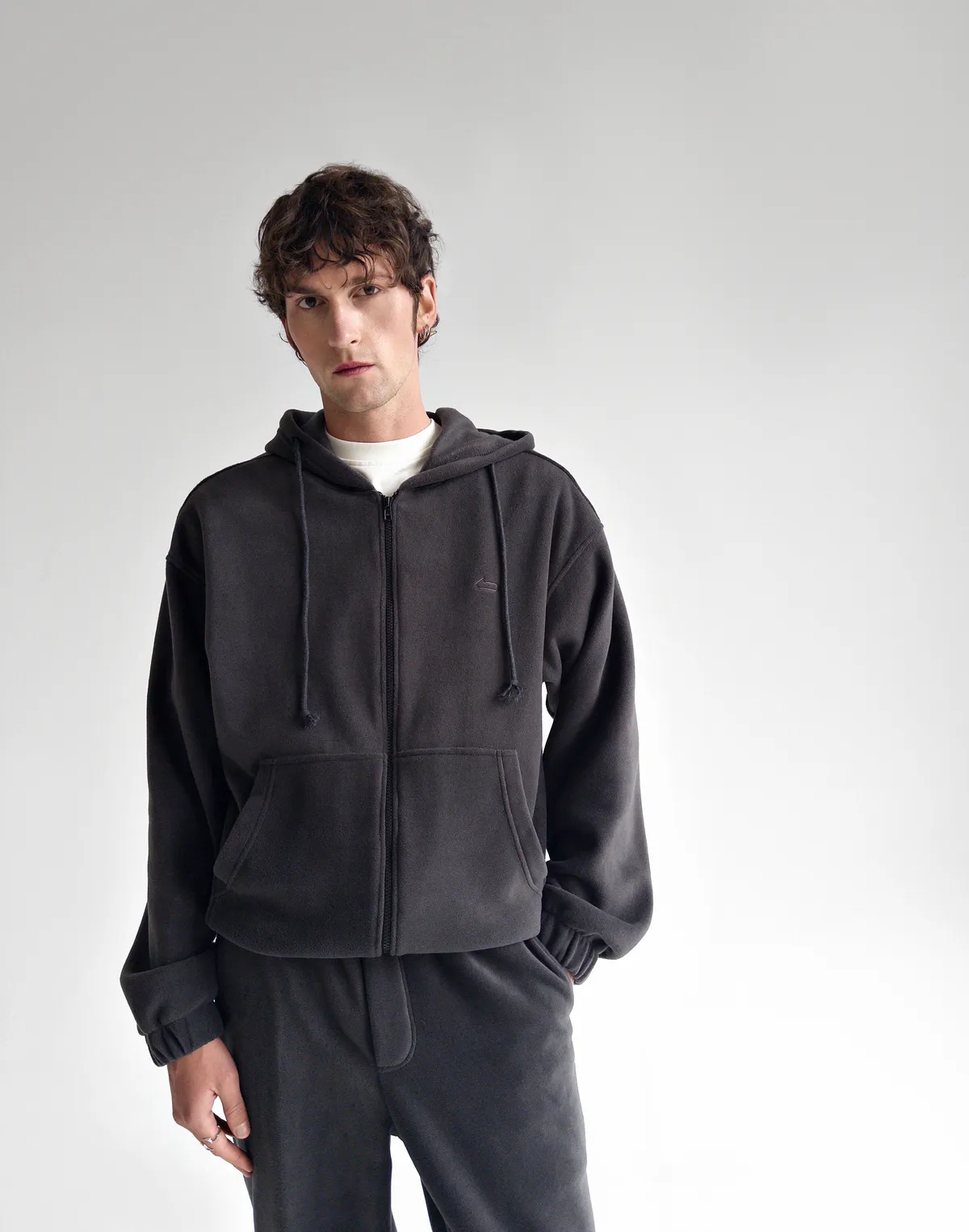 Флісовий чоловічий зіпер зимовий, графіт - Фото 8