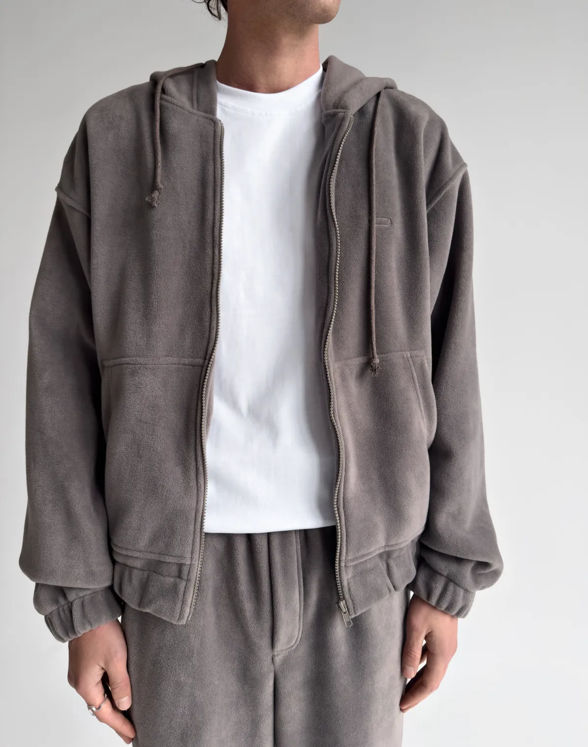 Флісовий чоловічий зіпер зимовий, сірий димчатий - Фото 8