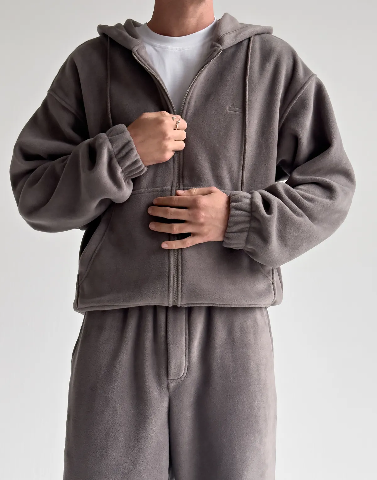 Флісовий чоловічий зіпер зимовий, сірий димчатий - Фото 6