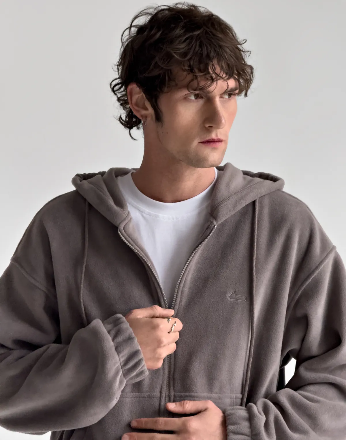 Флісовий чоловічий зіпер зимовий, сірий димчатий - Фото 5