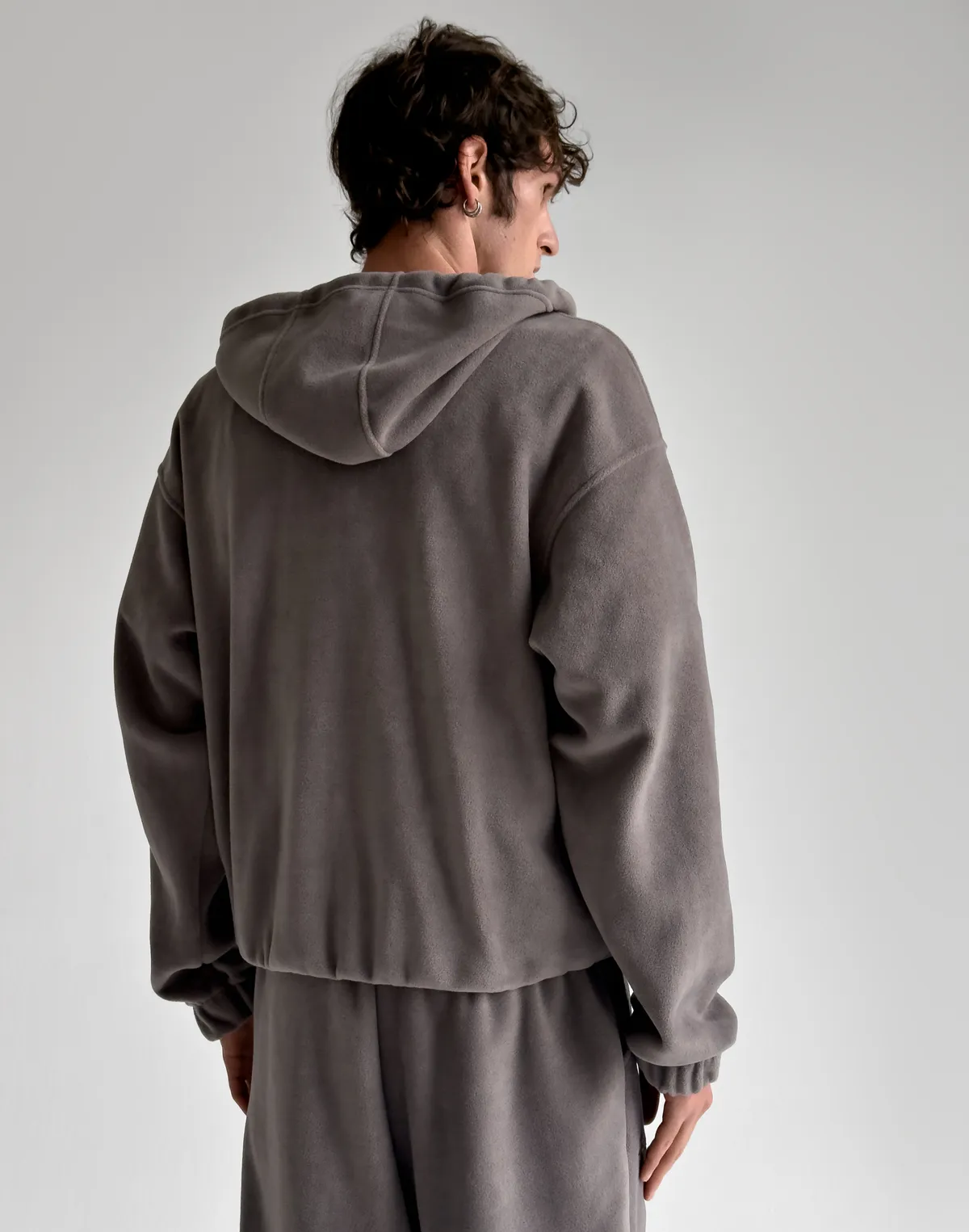 Флісовий чоловічий зіпер зимовий, сірий димчатий - Фото 2