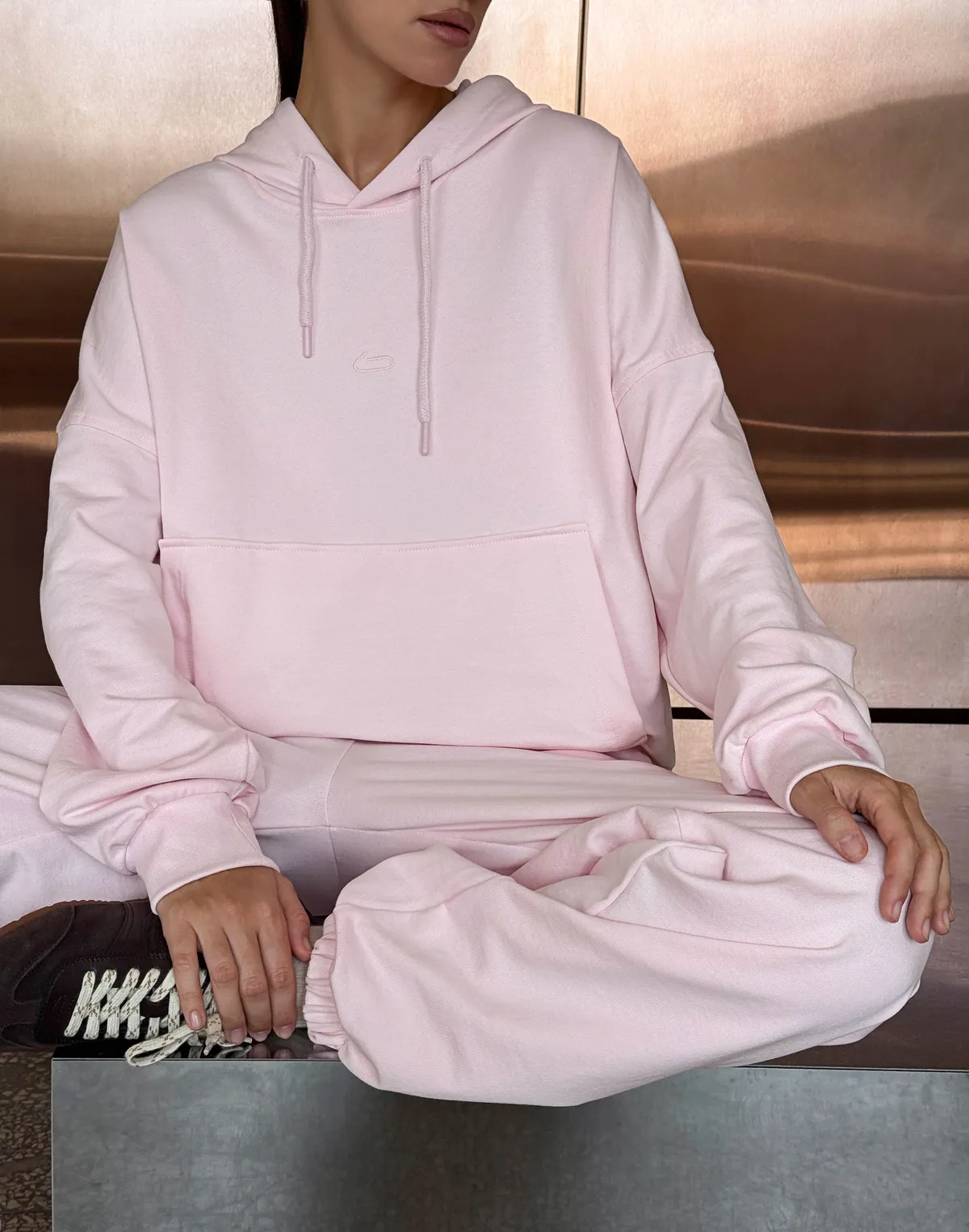 Худі оверсайз жіночий осінній, ніжно рожевий - Фото 7
