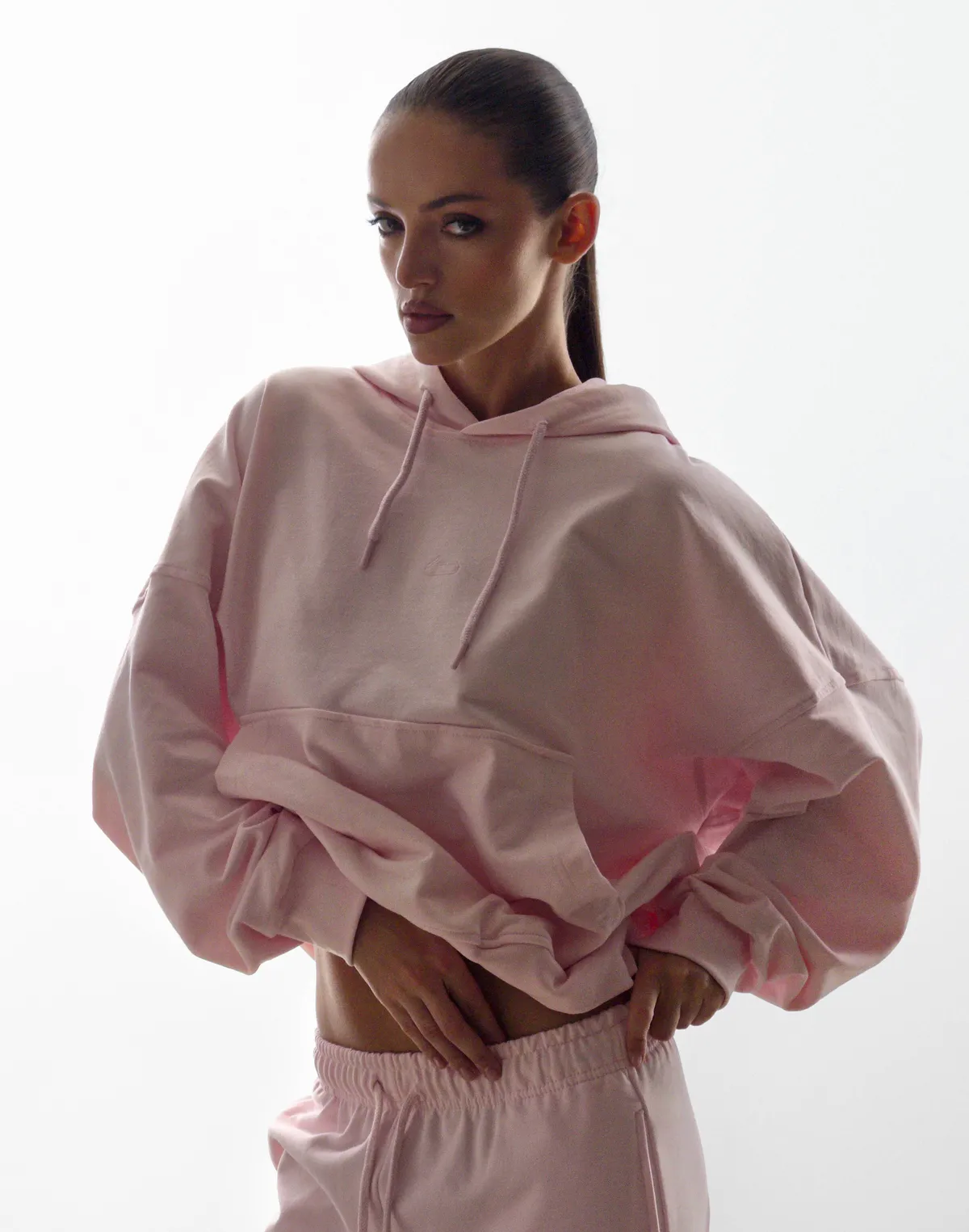 Худі оверсайз жіночий осінній, ніжно рожевий - Фото 3