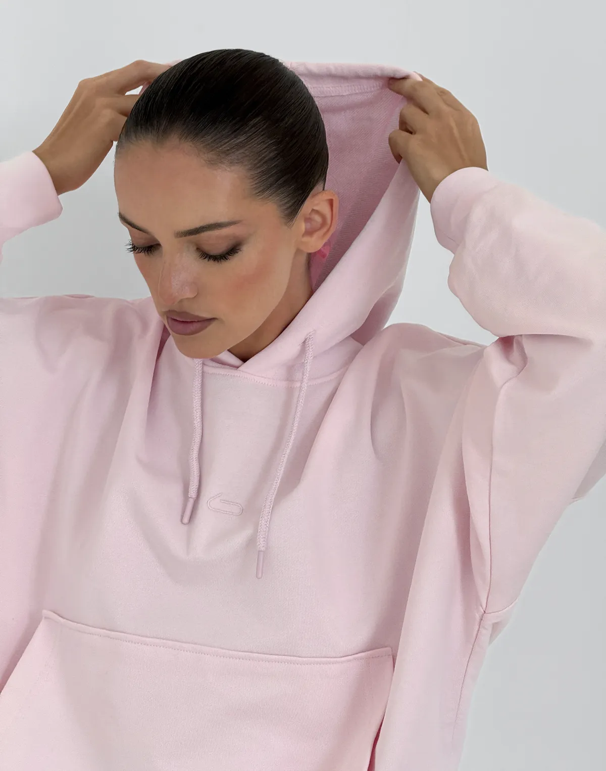 Худі оверсайз жіночий осінній, ніжно рожевий - Фото 5