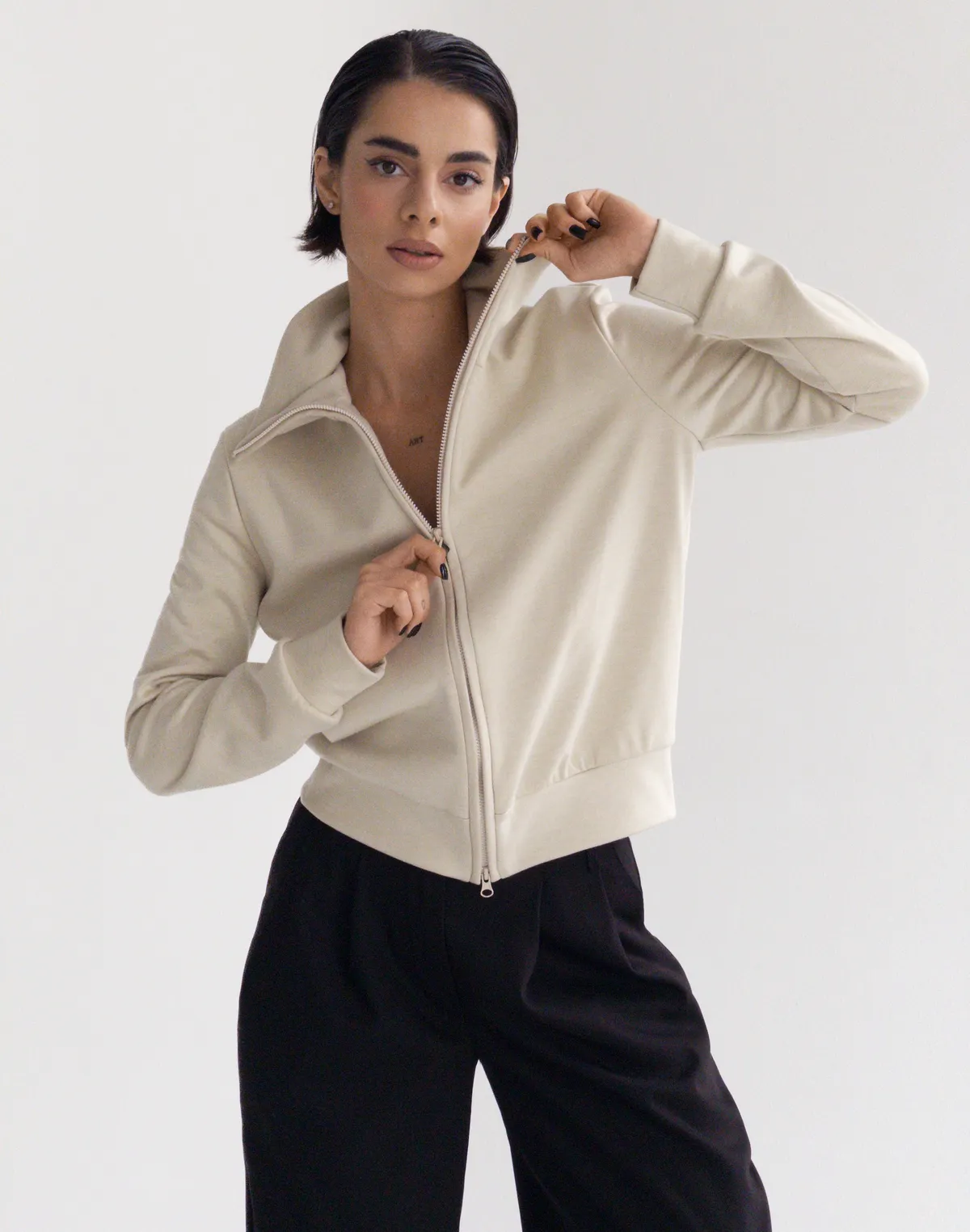 Светр ангорової вʼязки зимовий, кремово-коричневого кольору - Фото 7