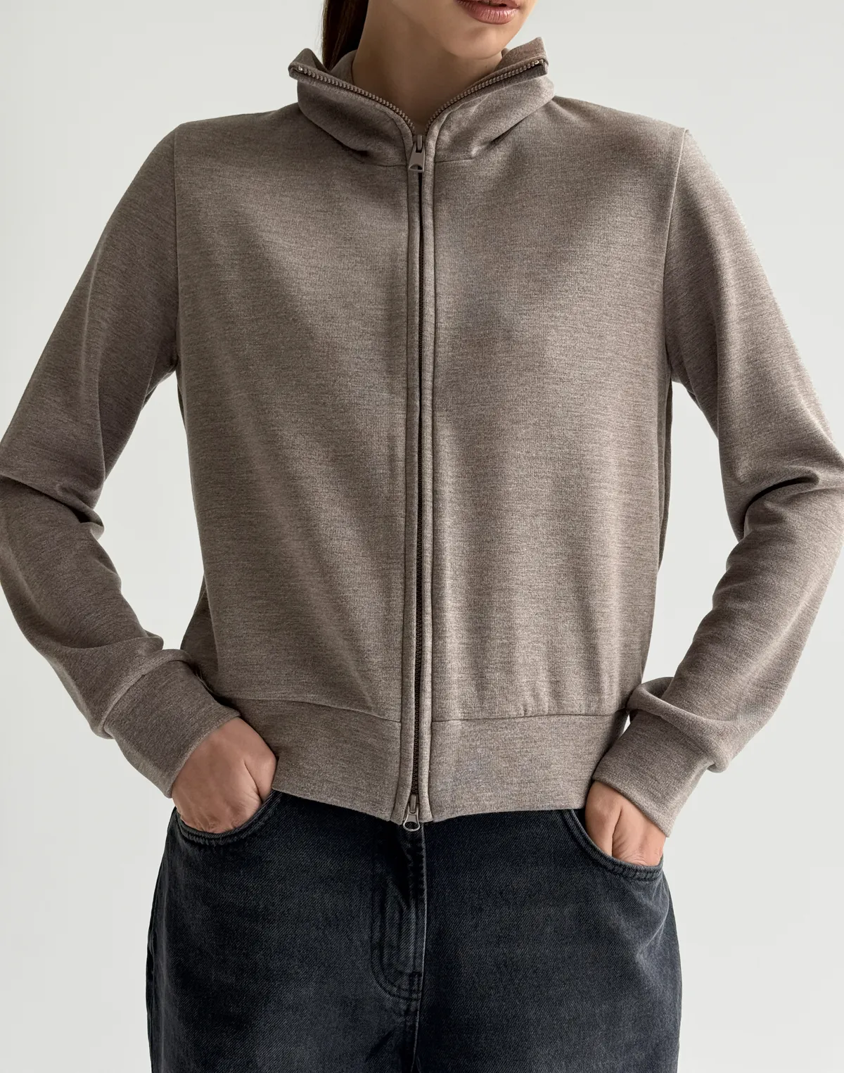 Светр ангорової вʼязки зимовий, кольору лавандової кави - Фото 1