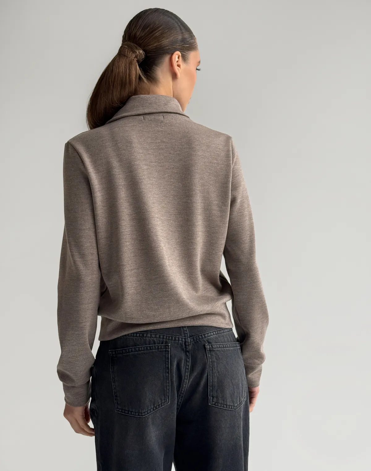 Светр ангорової вʼязки зимовий, кольору лавандової кави - Фото 2