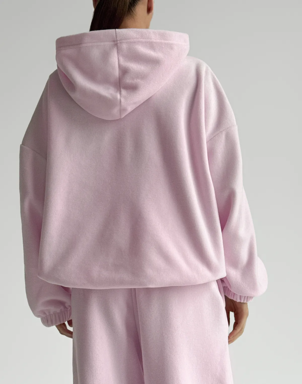 Худі супер оверсайз подовжений, ніжно рожевий - Фото 2