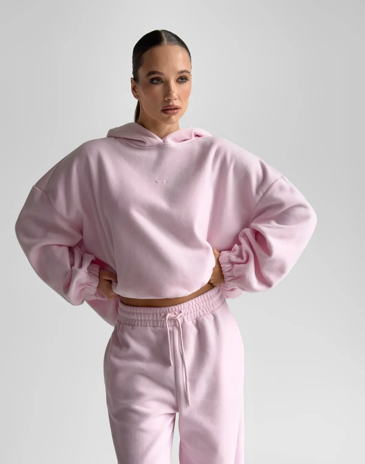 Худі супер оверсайз подовжений, ніжно рожевий - Фото 6