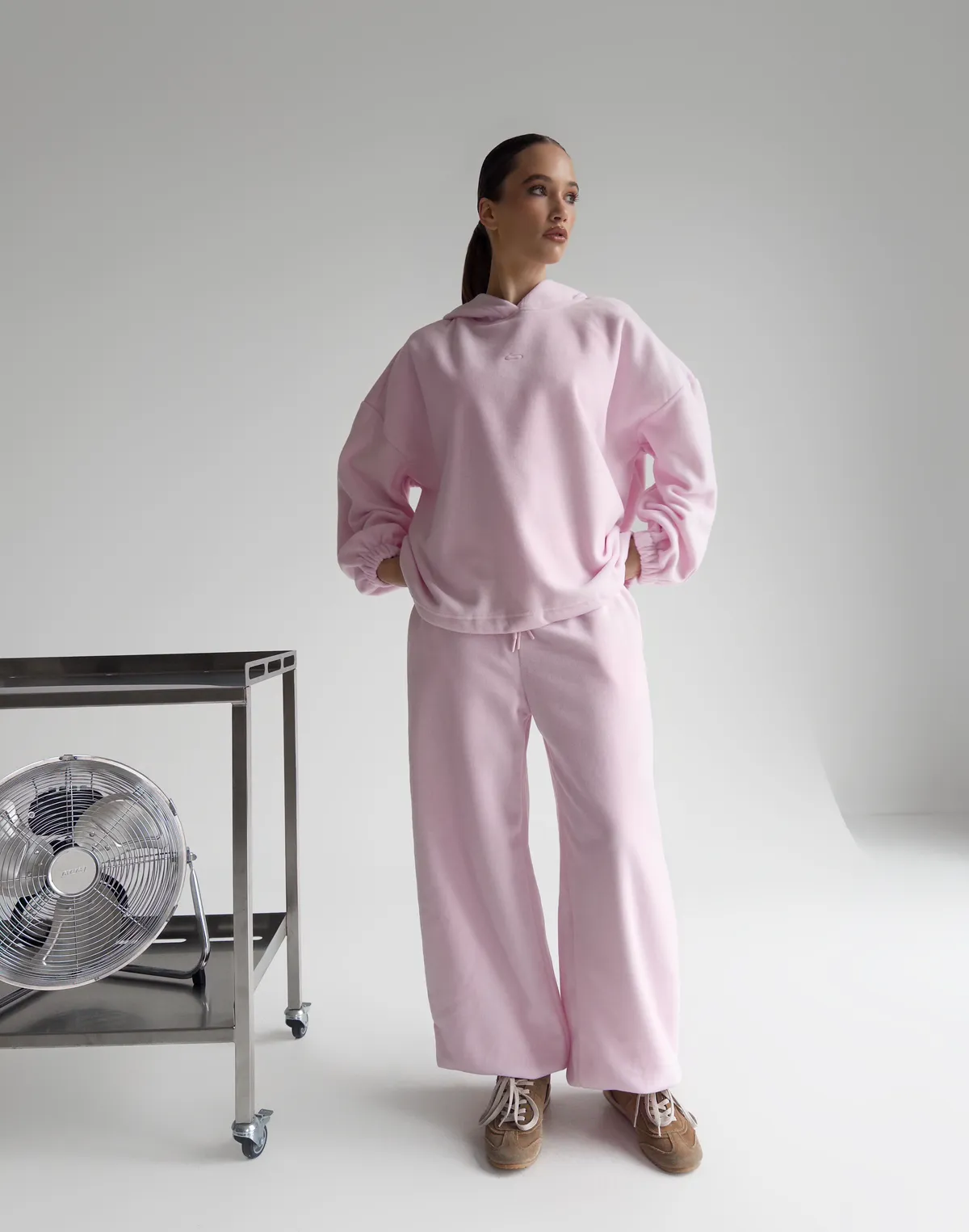 Худі супер оверсайз подовжений, ніжно рожевий - Фото 4