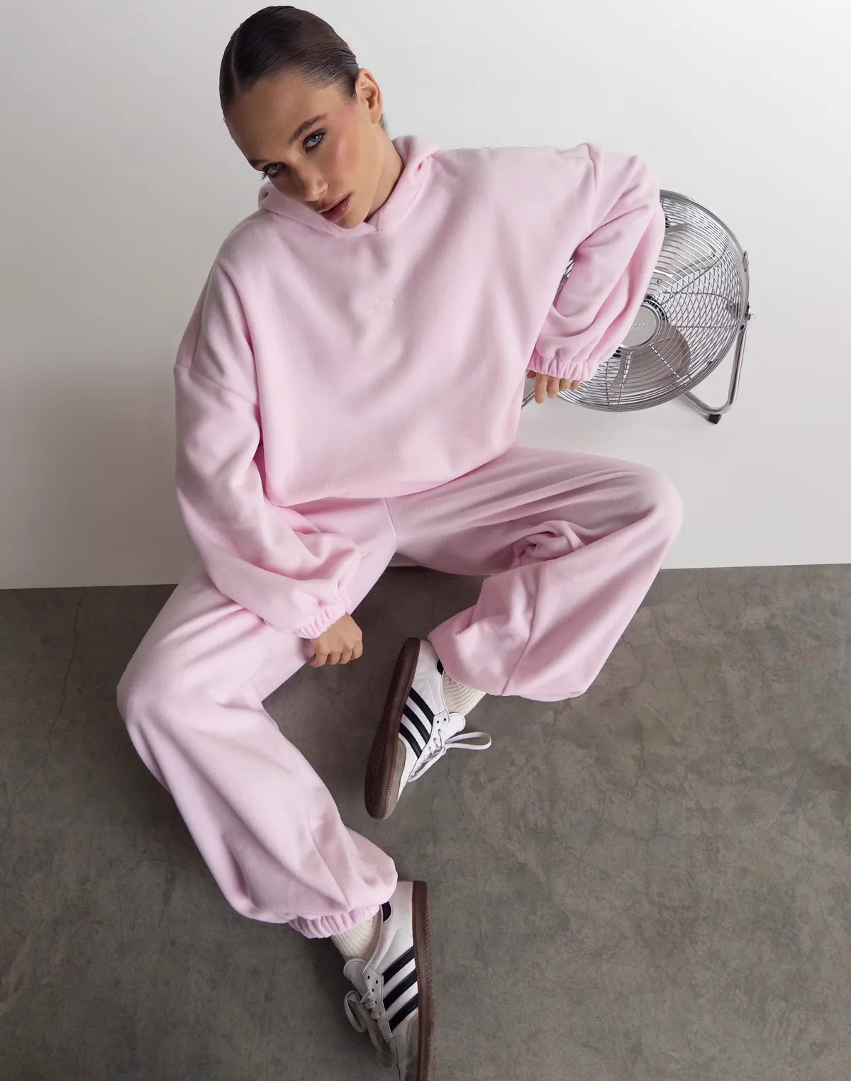 Худі супер оверсайз подовжений, ніжно рожевий - Фото 3