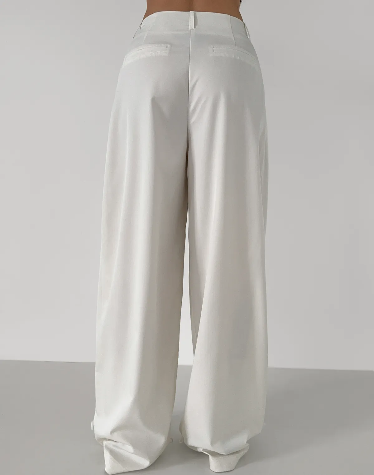 Штани трансформери з костюмної тканини, молочні - Фото 2