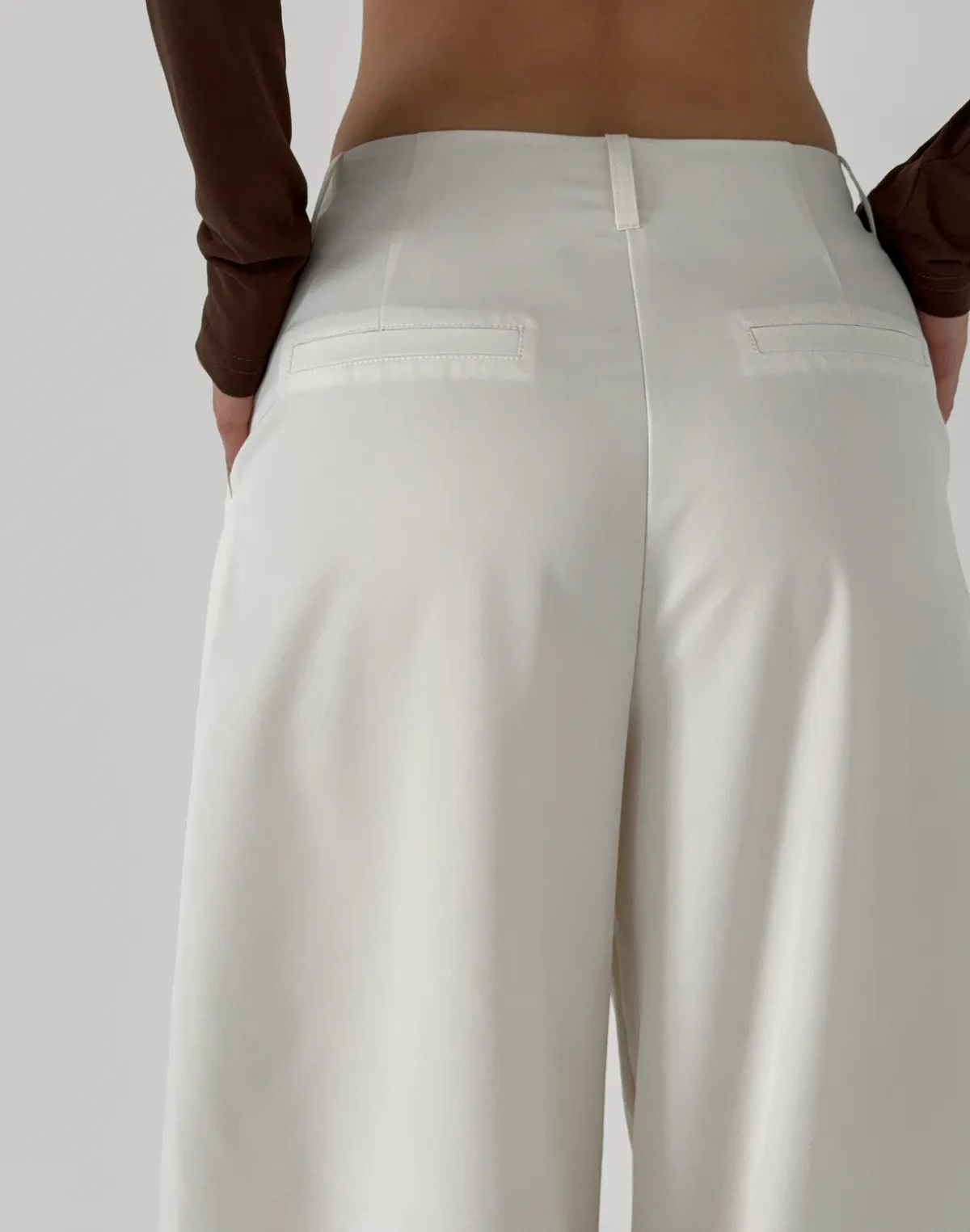 Штани трансформери з костюмної тканини, молочні - Фото 7