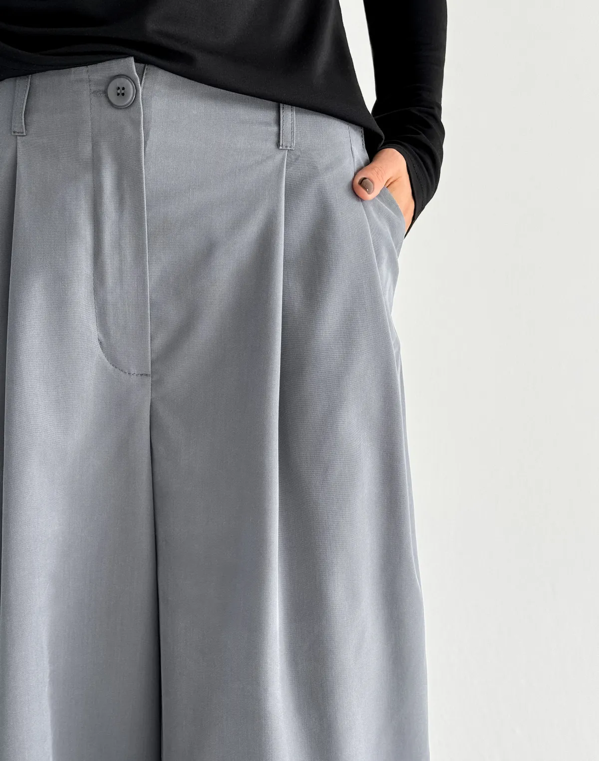 Штани трансформери з костюмної тканини, сірі - Фото 8