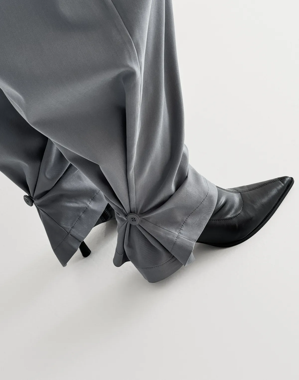 Штани трансформери з костюмної тканини, сірі - Фото 5