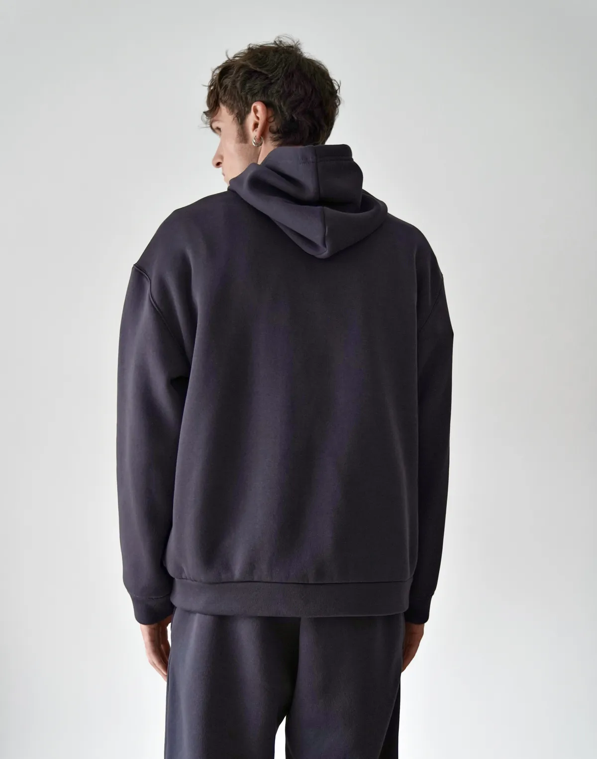 Чоловічий зимовий худі з начосом, темний графіт - Фото 2