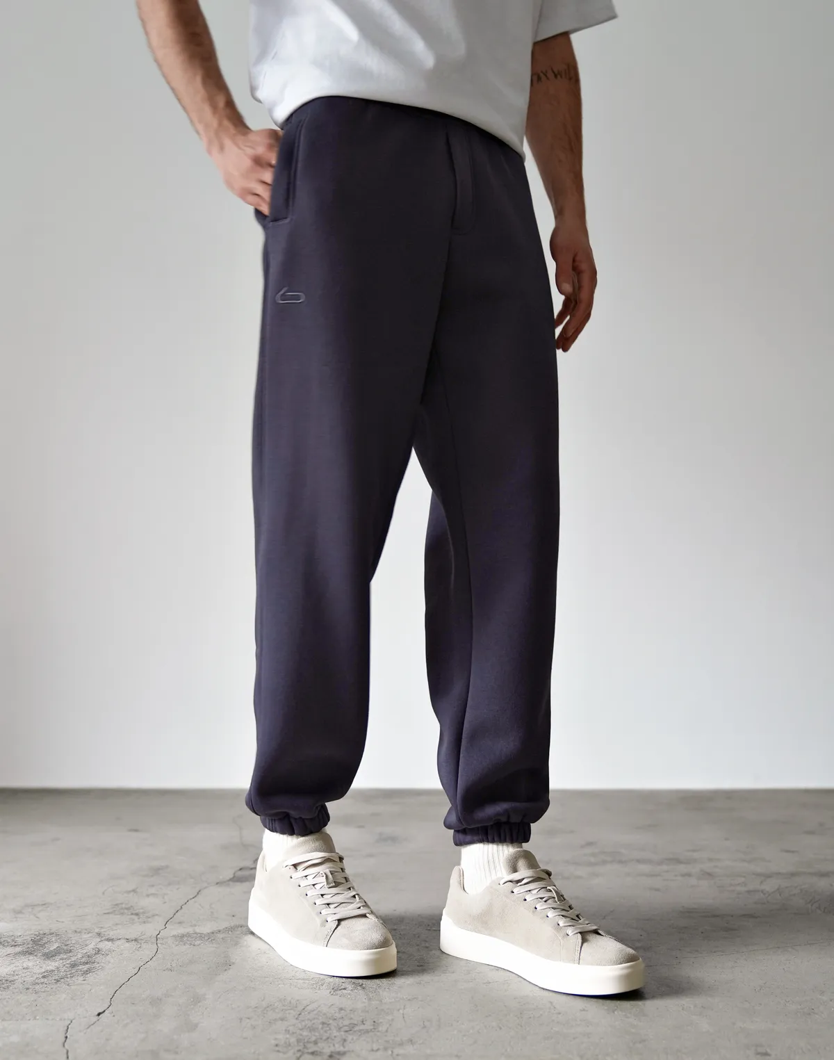 Зимові чоловічі джогери з начосом, темний графіт - Фото 1