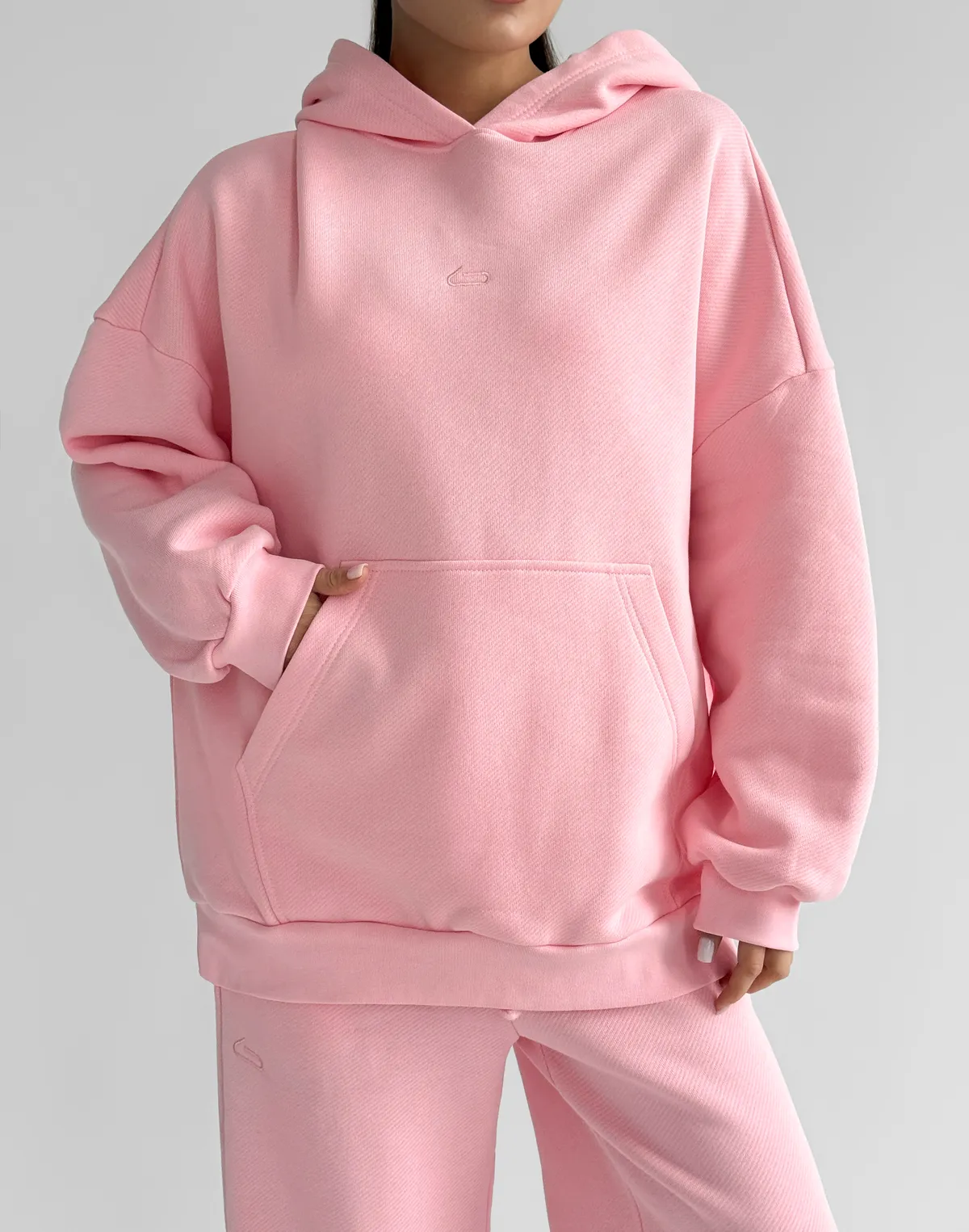 Худі оверсайз з начосом, рожевий - Фото 1