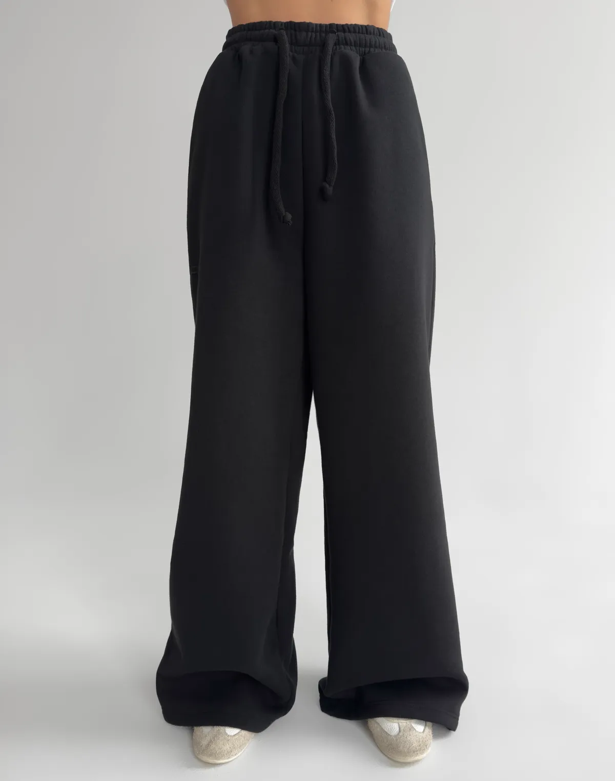 Штани вільного крою з начосом зимові, чорні - Фото 1