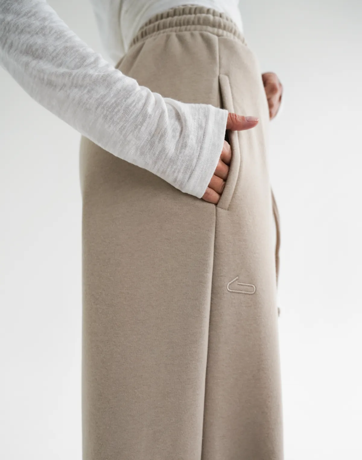 Штани вільного крою з начосом зимові, кава з молоком - Фото 5