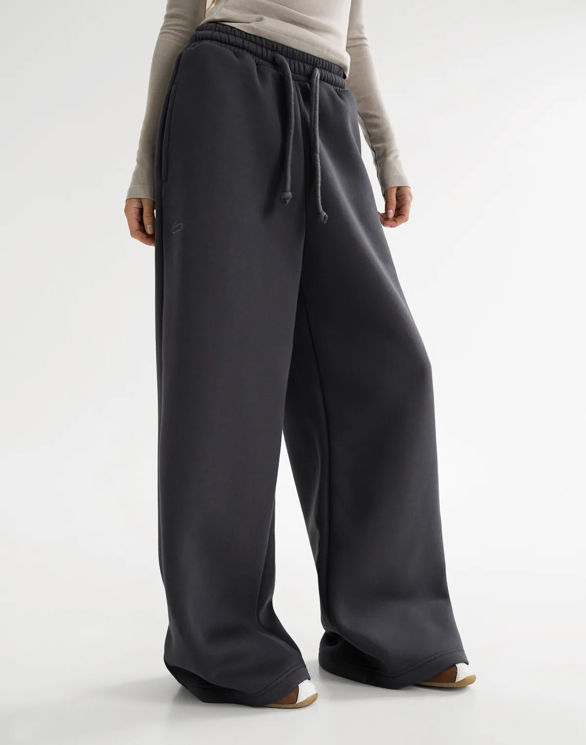 Штани вільного крою з начосом зимові, темний графіт - Фото 1