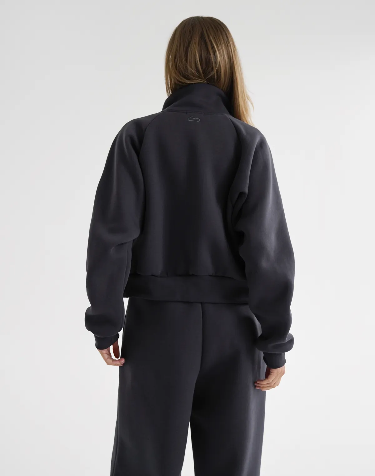 Зіпер з начосом з декоративними швами, темний графіт - Фото 2