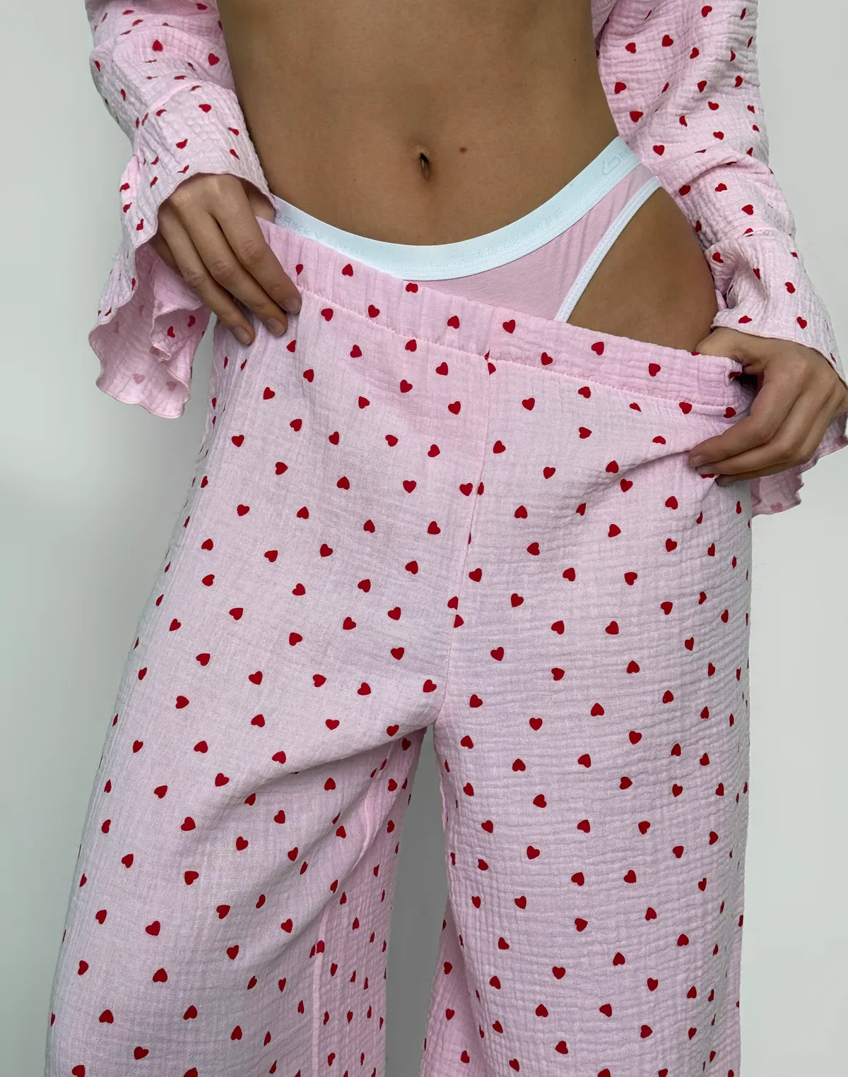 Штани піжамні, червоно-рожеві - Фото 6