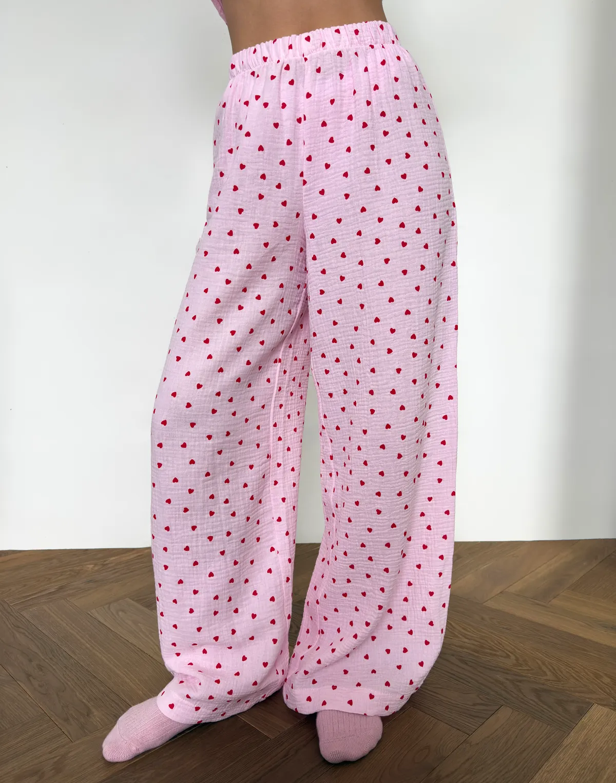 Штани піжамні, червоно-рожеві - Фото 1