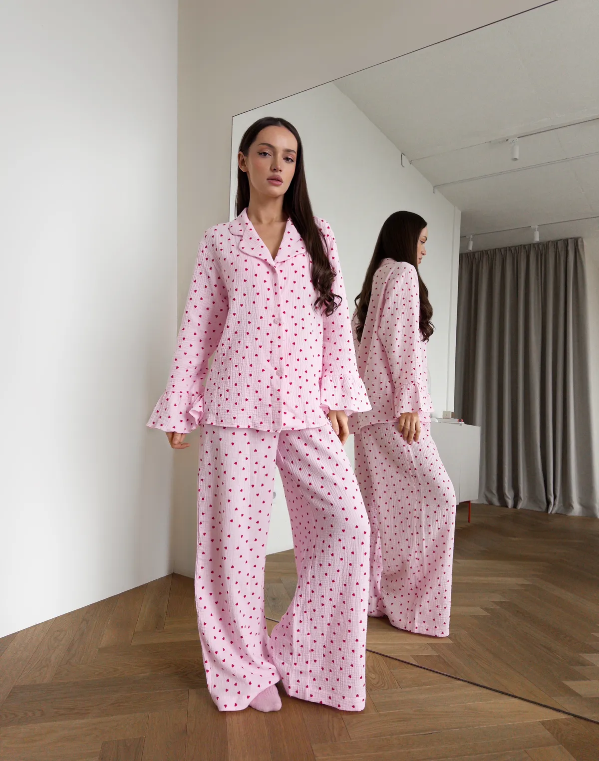 Штани піжамні, червоно-рожеві - Фото 7