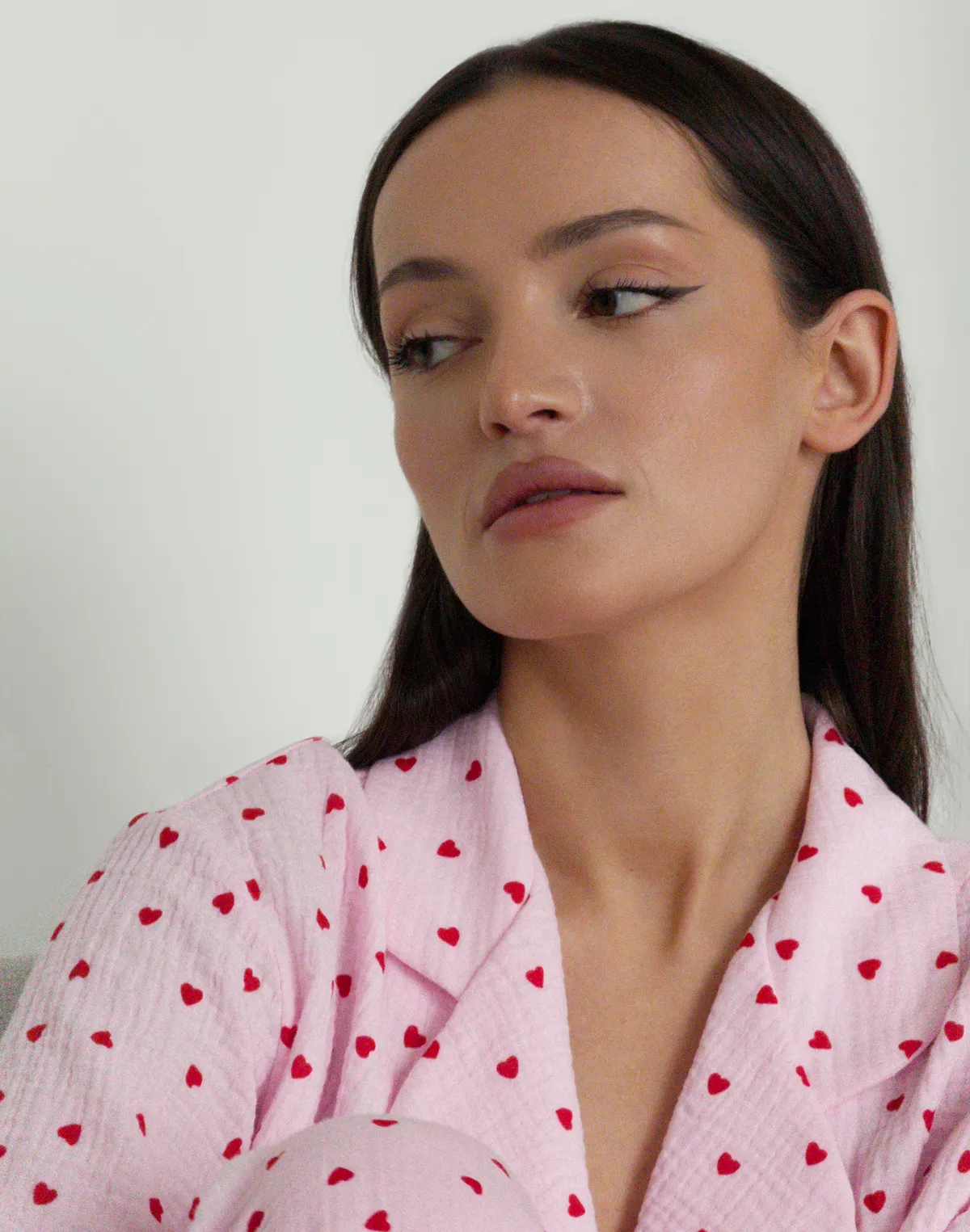 Сорочка піжамна, червоно-рожева - Фото 5