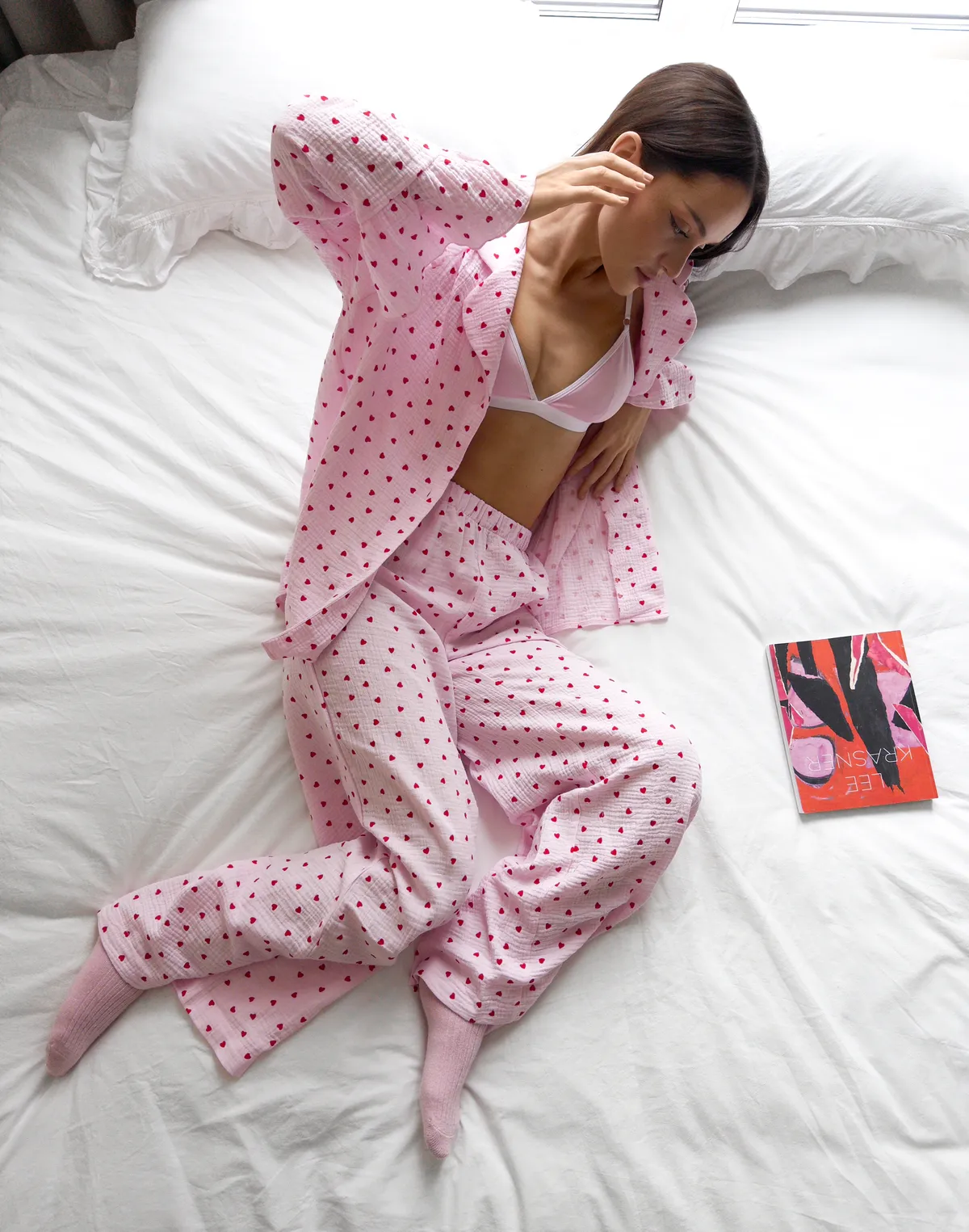 Сорочка піжамна, червоно-рожева - Фото 3