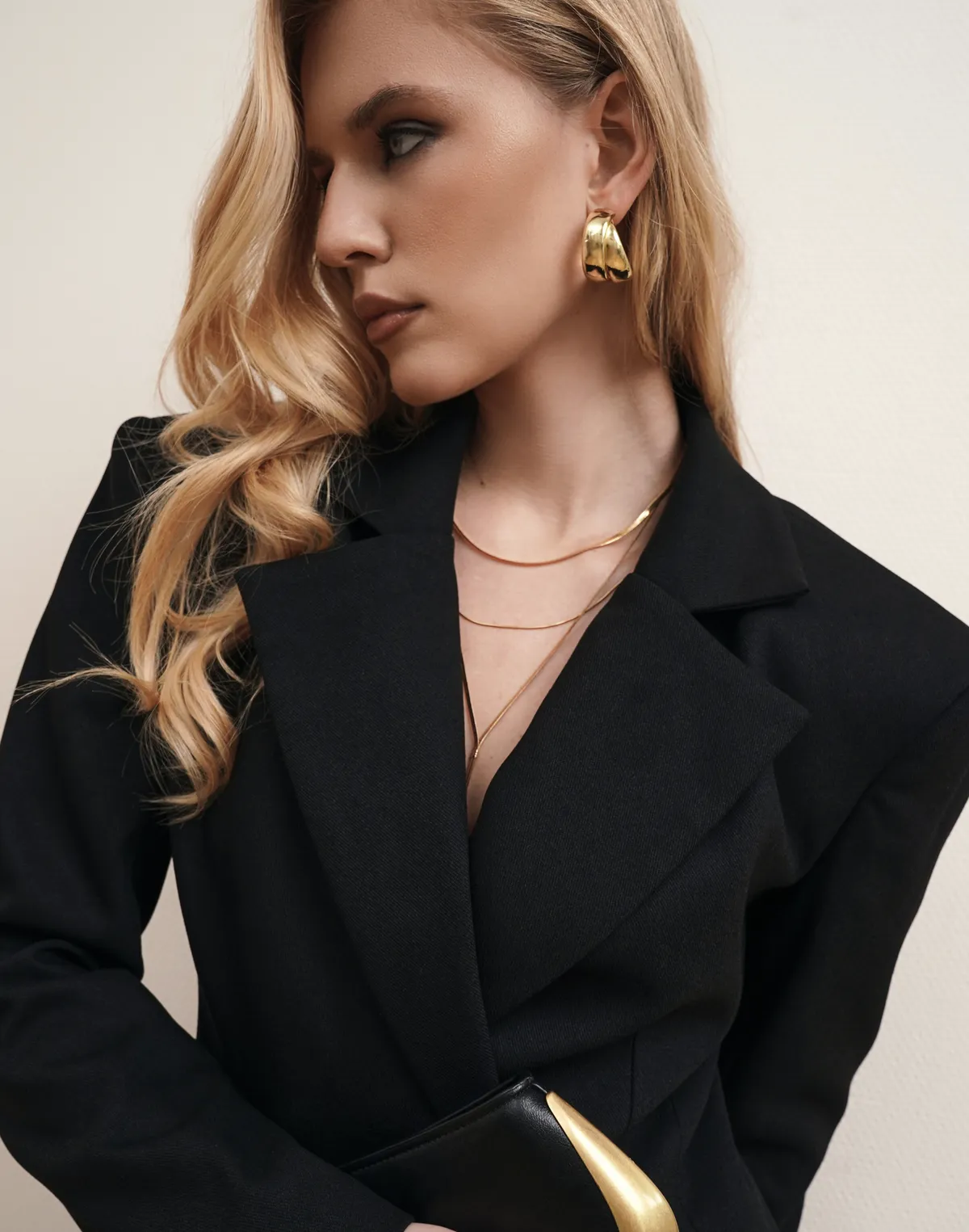 Жакет з акцентною талією, чорний - Фото 6