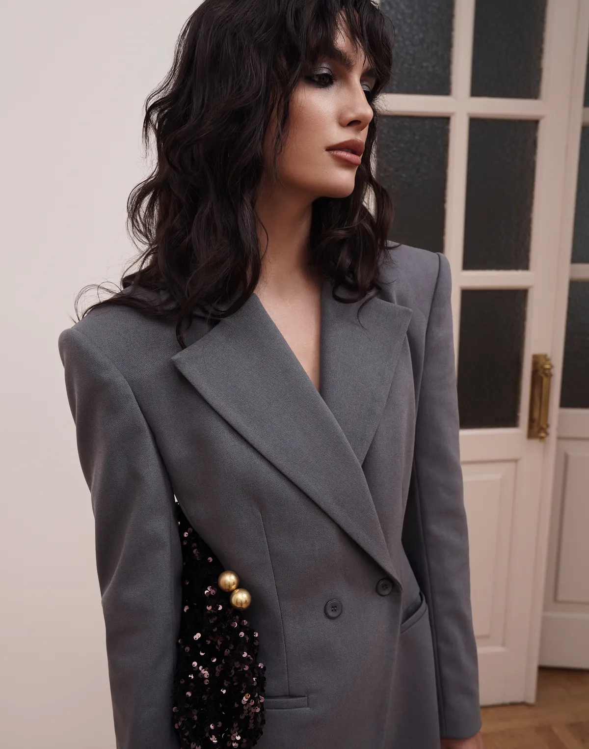 Жакет з акцентною талією, графіт - Фото 4