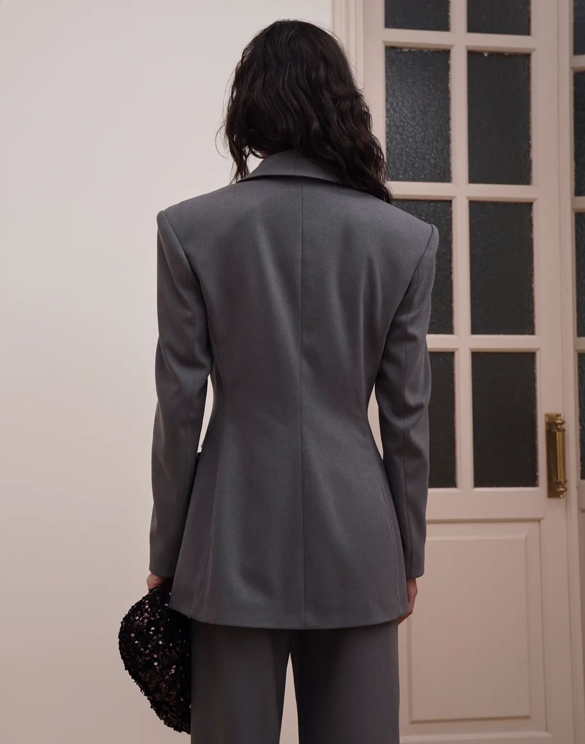 Жакет з акцентною талією, графіт - Фото 2