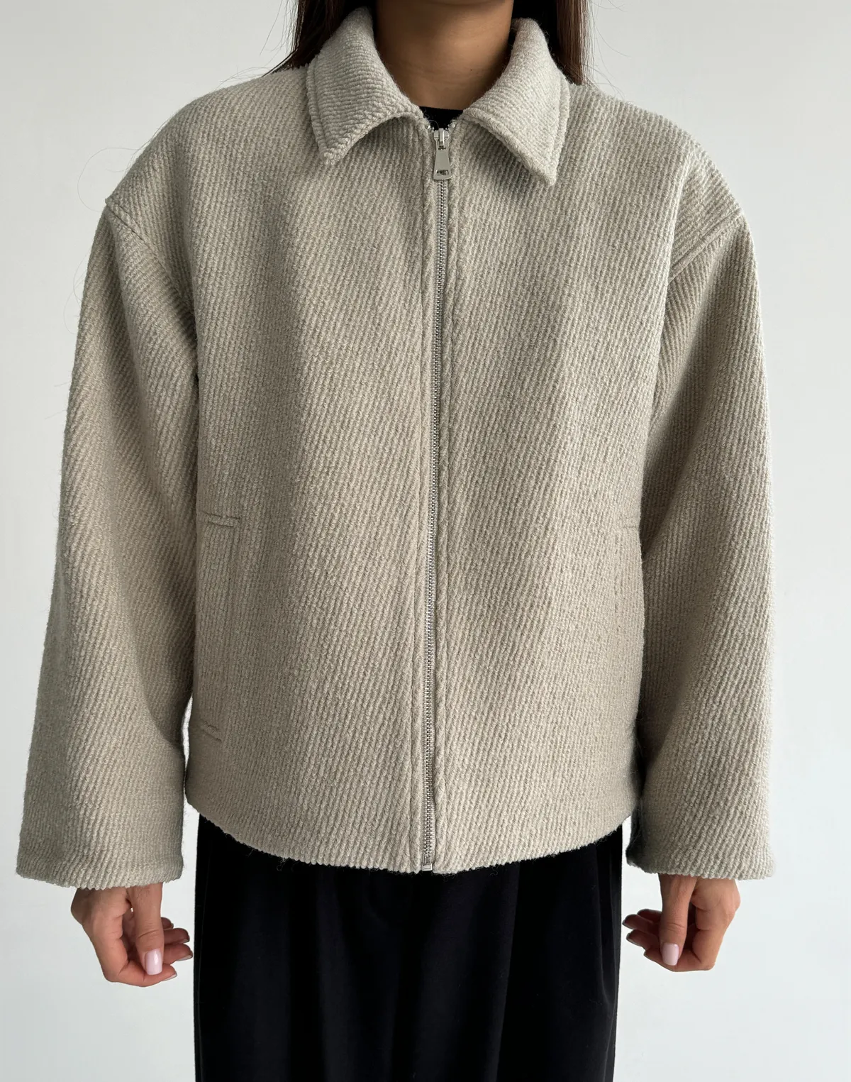 Куртка з пальтової тканини, мокко - Фото 6